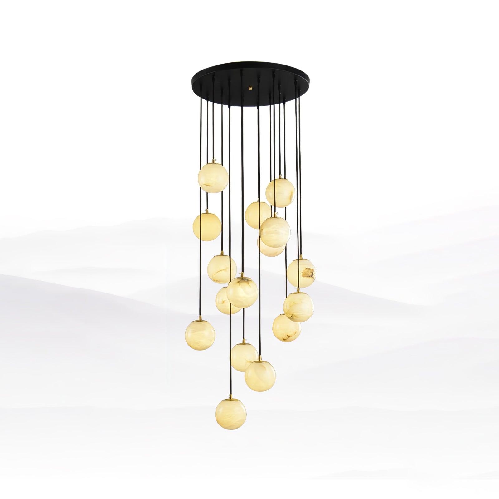 Alabaster Balls Cluster Chandelier - Cueteks