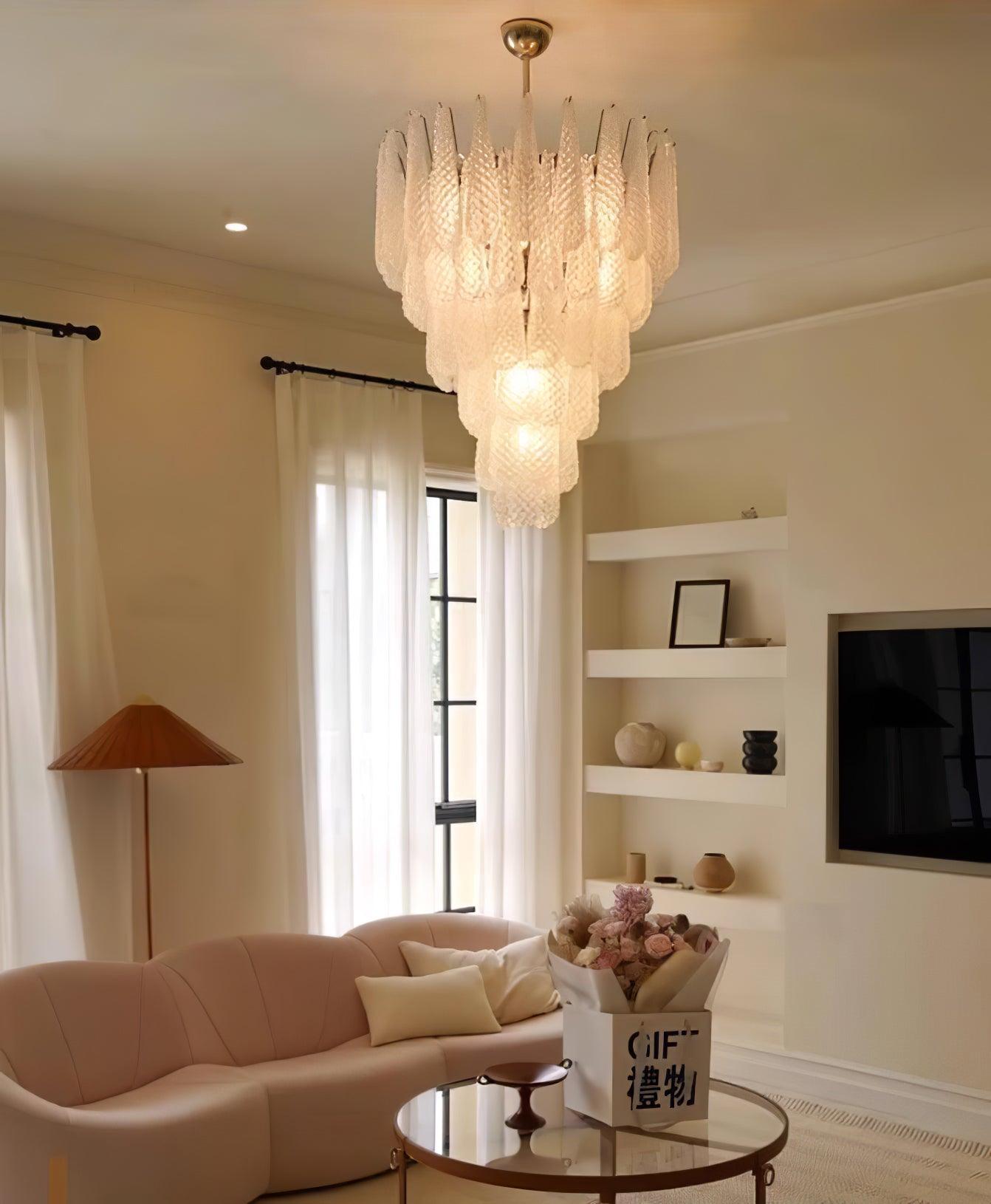 Grid Glass Waterfall Chandelier - Cueteks