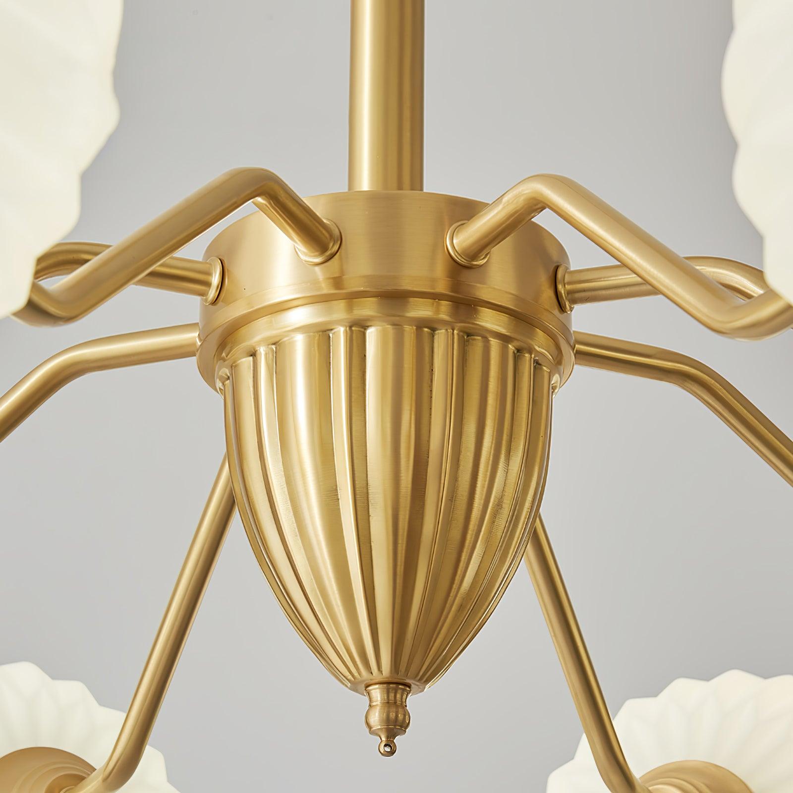 Ribbed Glass Ball Chandelier - Cueteks