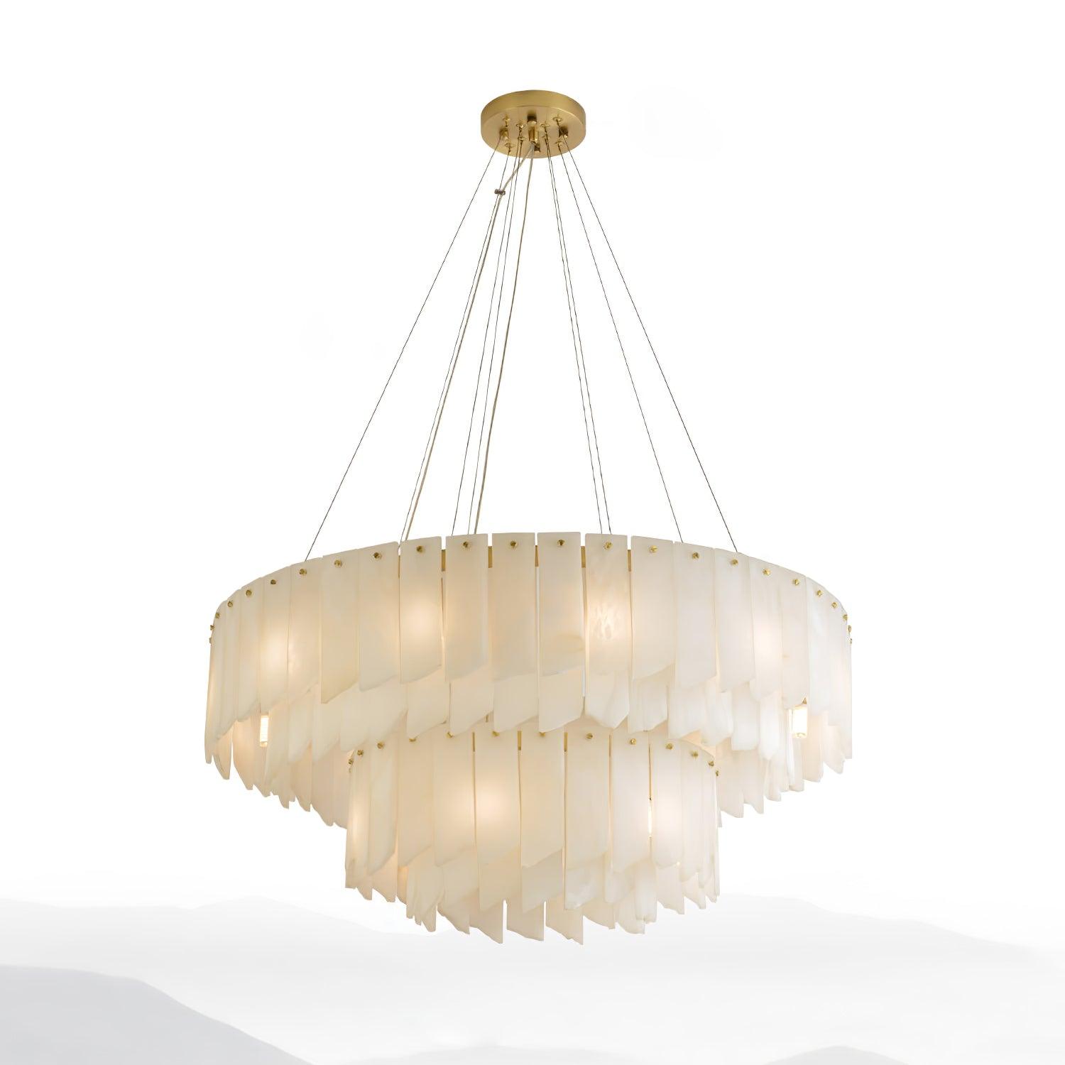 Alabaster Cascade Tiered Chandelier - Cueteks