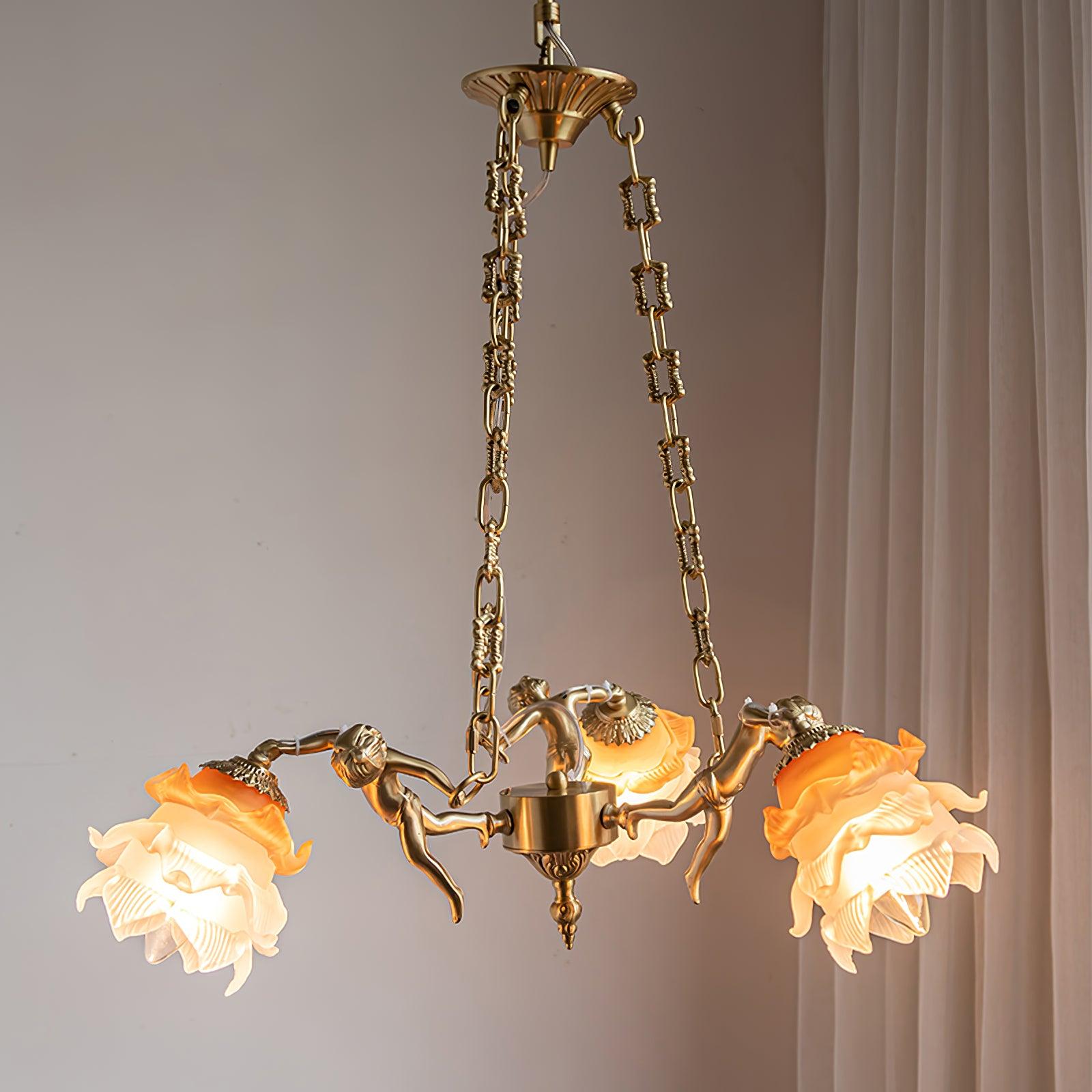 Putti Statuettes Brass Suspension - Cueteks
