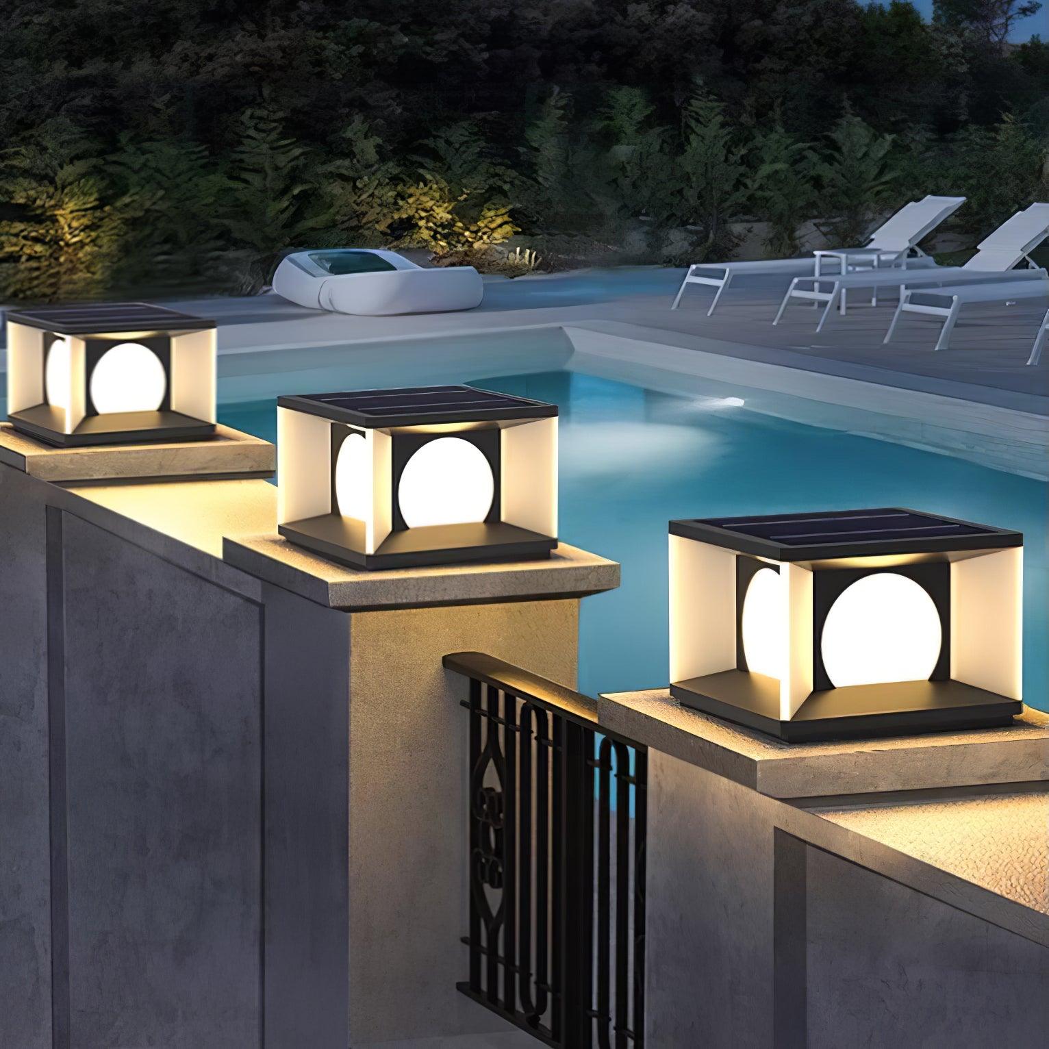 Eclipse Cube Outdoor Post Light - Cueteks