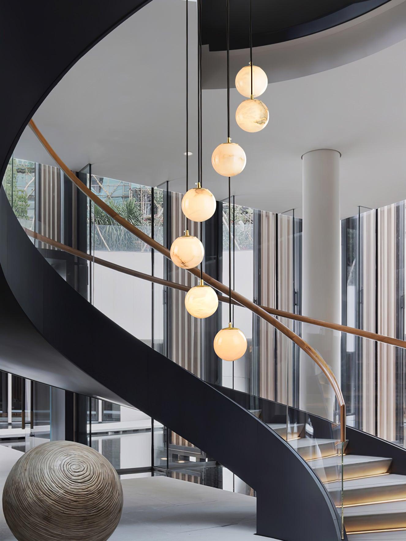 Alabaster Balls Cluster Chandelier - Cueteks