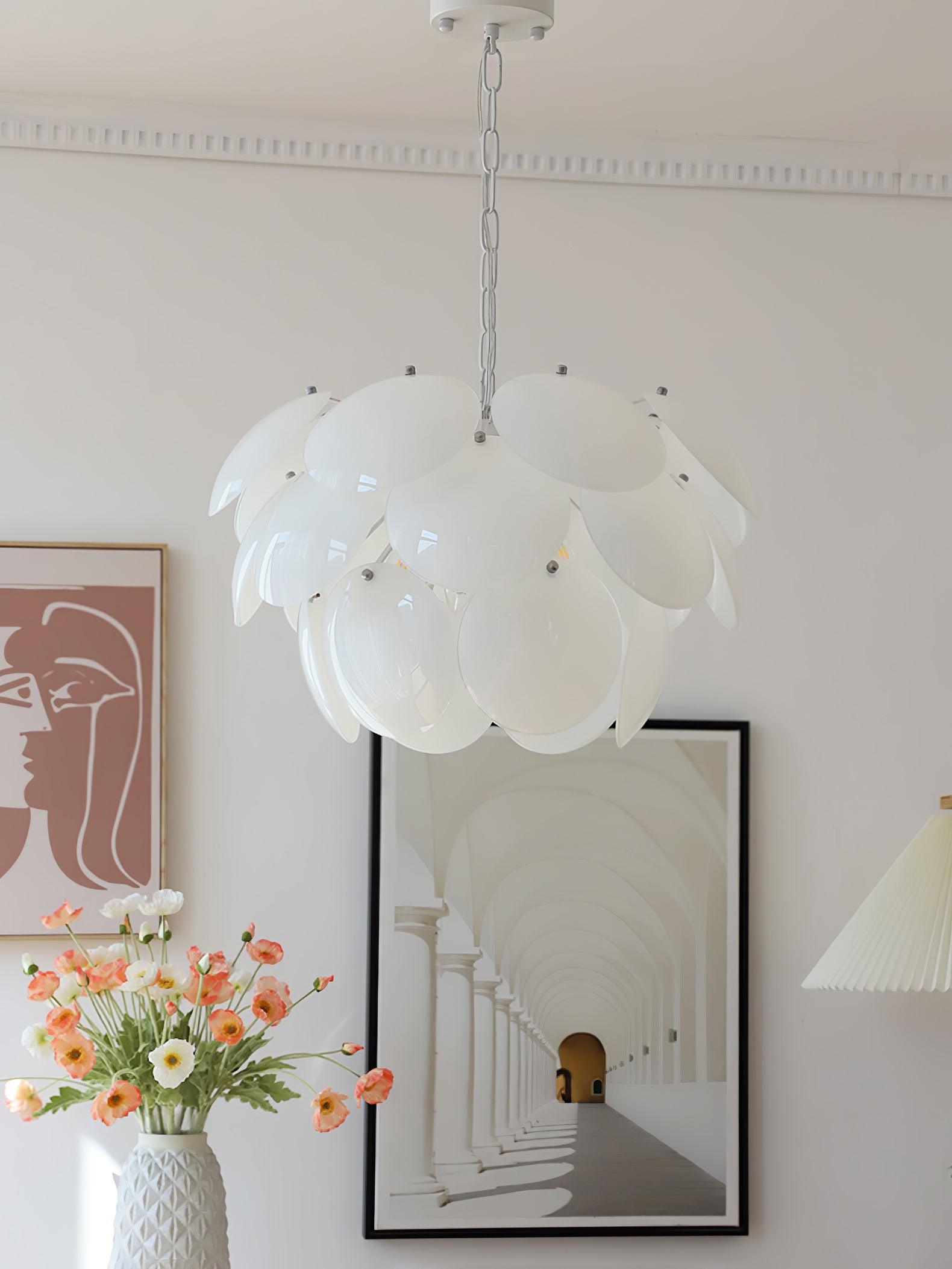 Luminous Petal Glass Chandelier - Cueteks