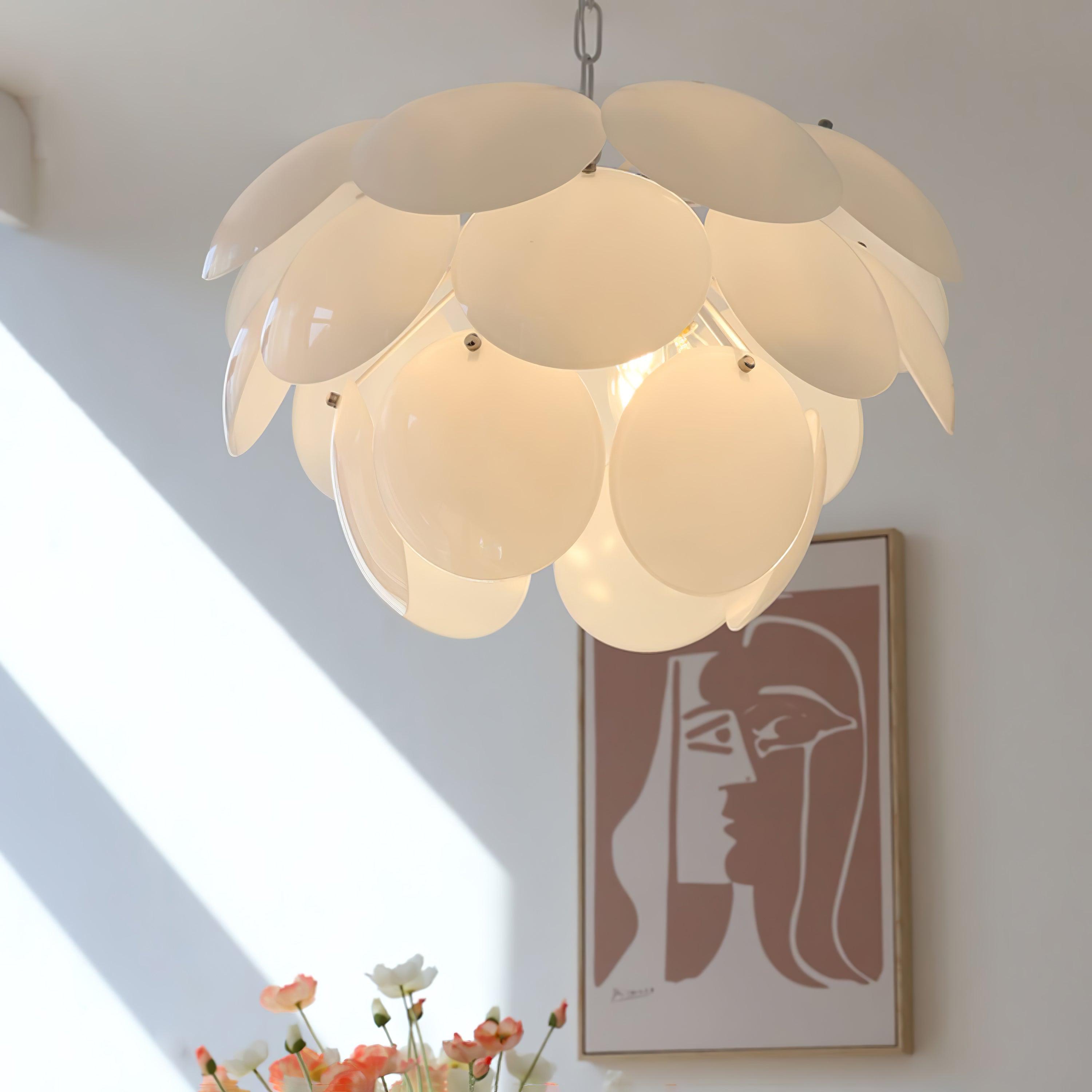 Luminous Petal Glass Chandelier - Cueteks