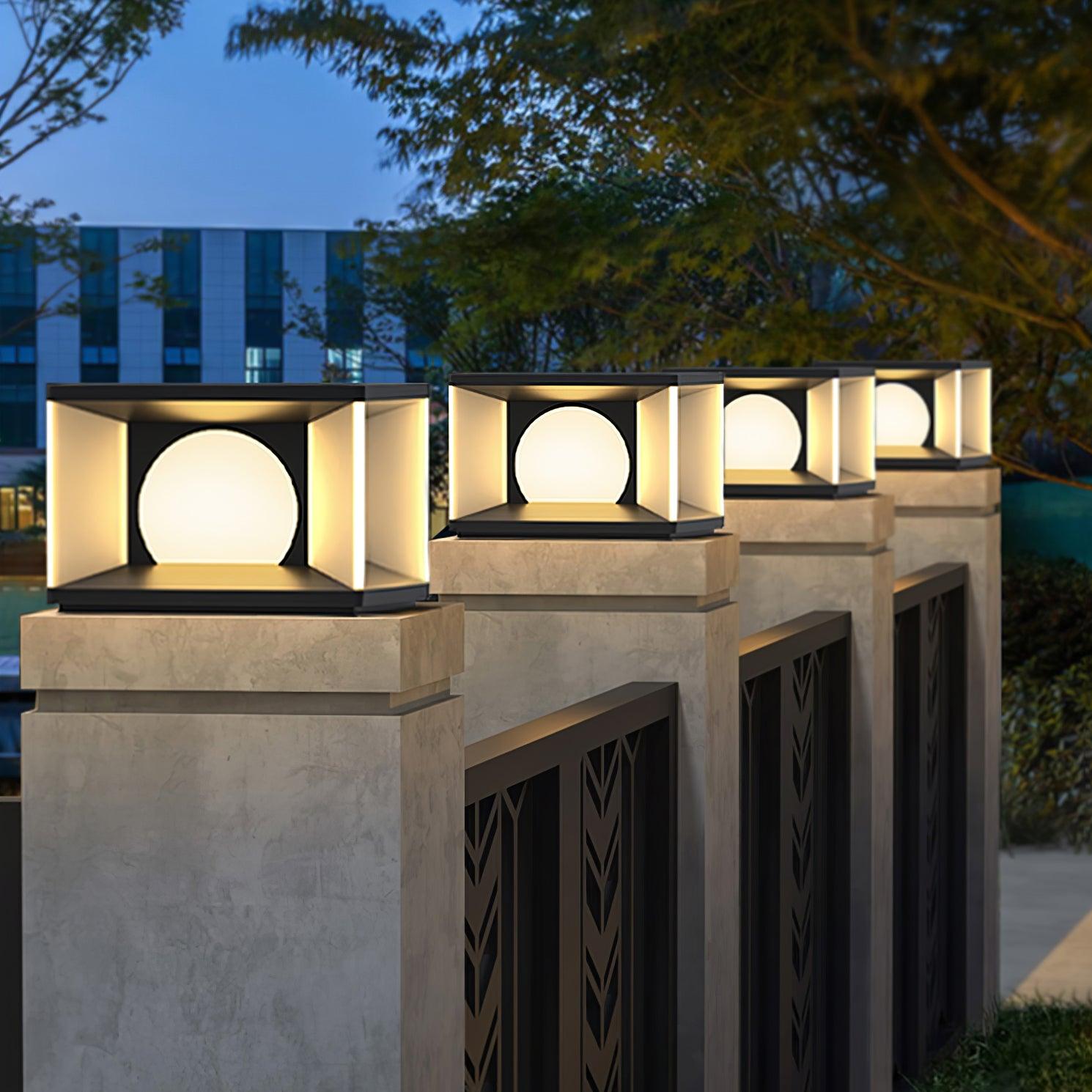 Eclipse Cube Outdoor Post Light - Cueteks