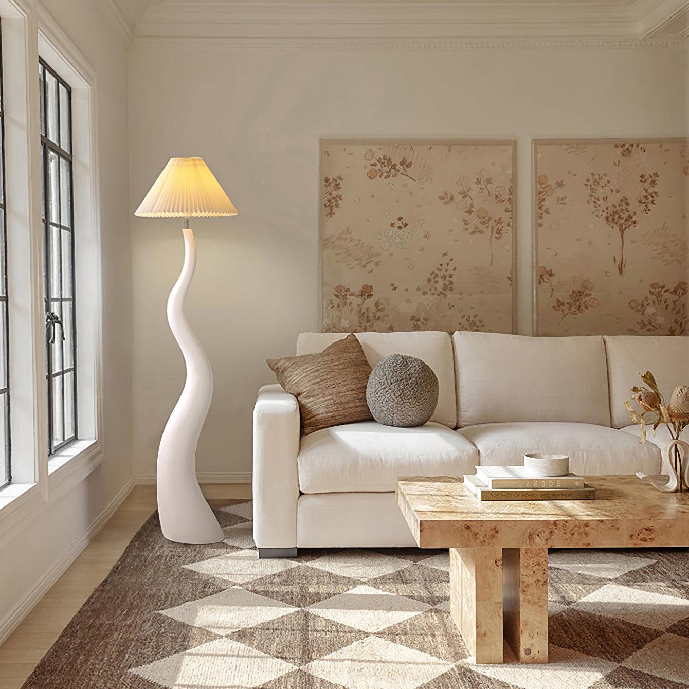 Twisted Pleated Floor Lamp - Cueteks
