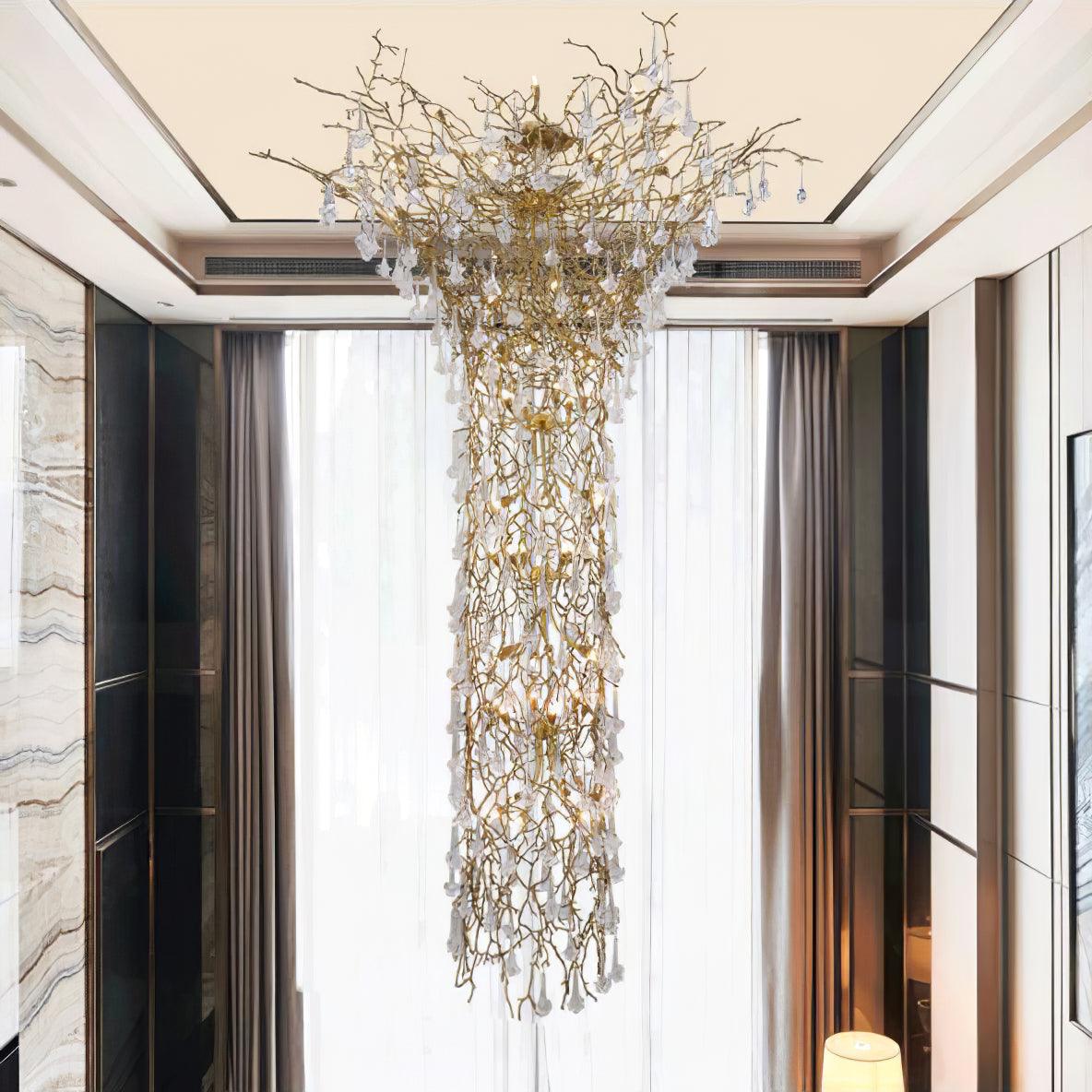 Tree Branch Staircase Chandelier - Cueteks