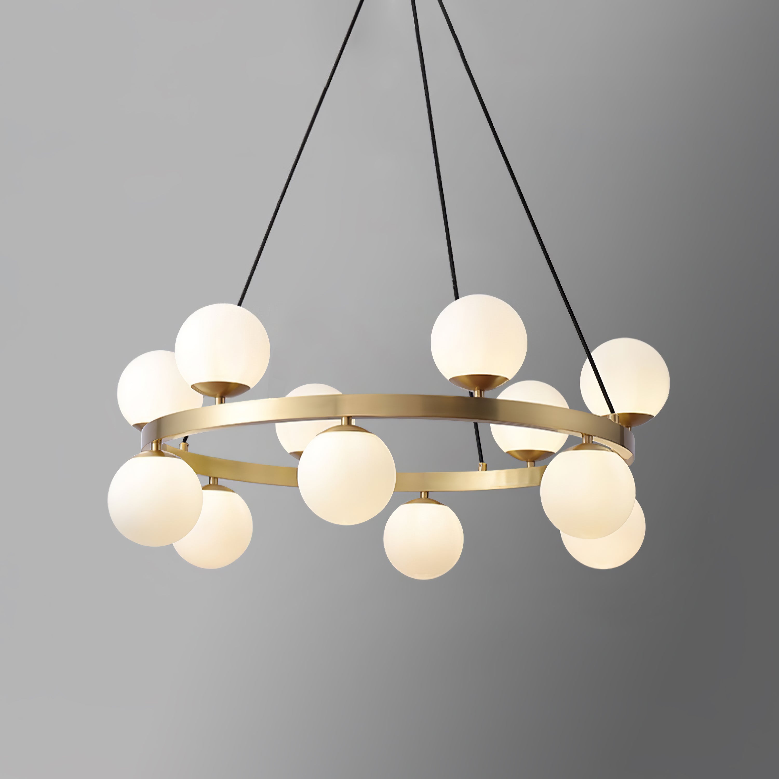 Bubbles Brass Ring Chandelier - Cueteks