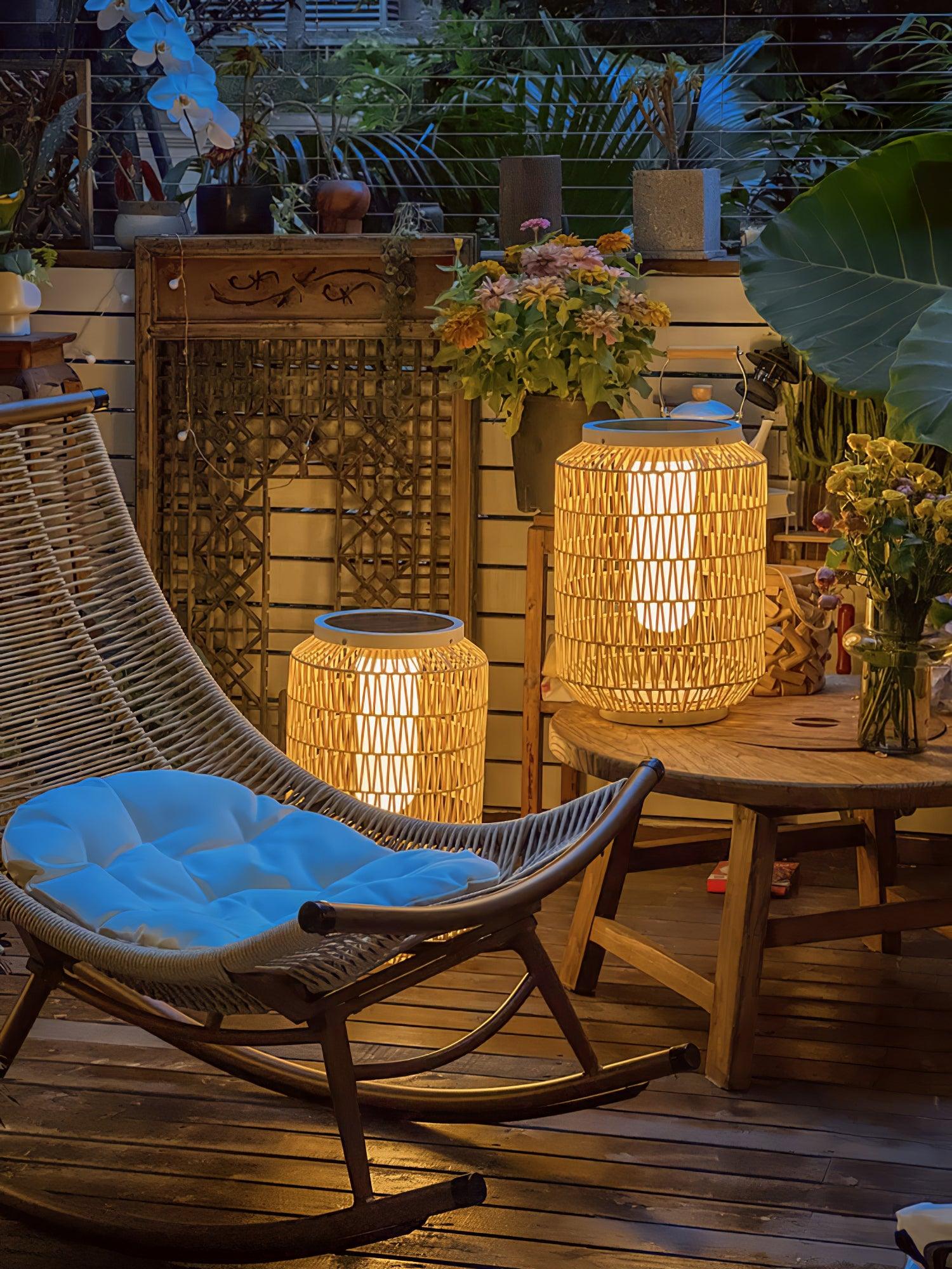 Woven Rattan Outdoor Lamp - Cueteks