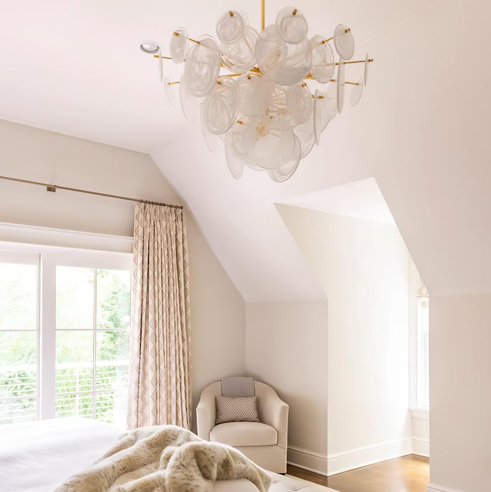 Brass Discs Cascading Chandelier - Cueteks
