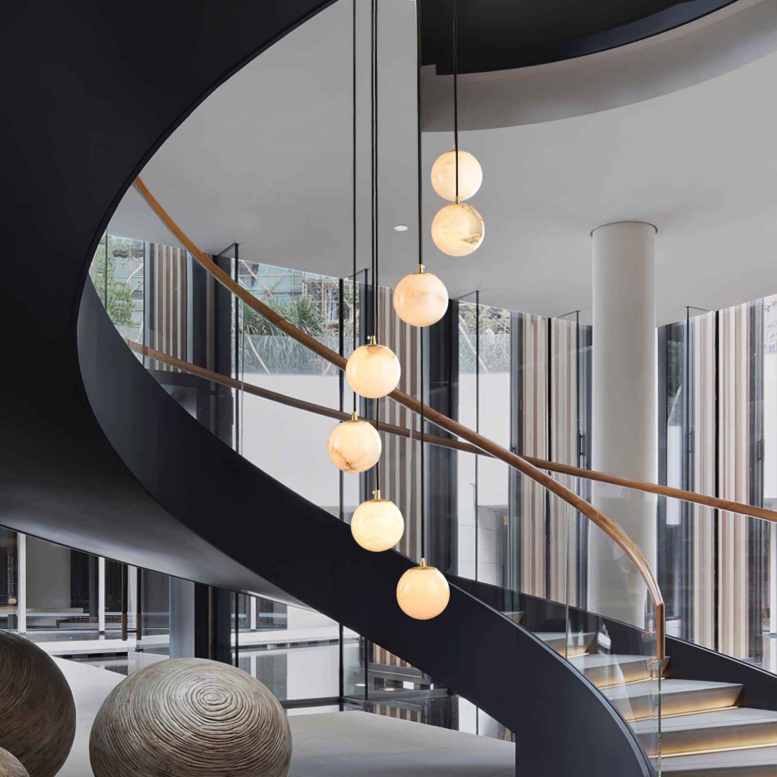 Alabaster Balls Cluster Chandelier - Cueteks
