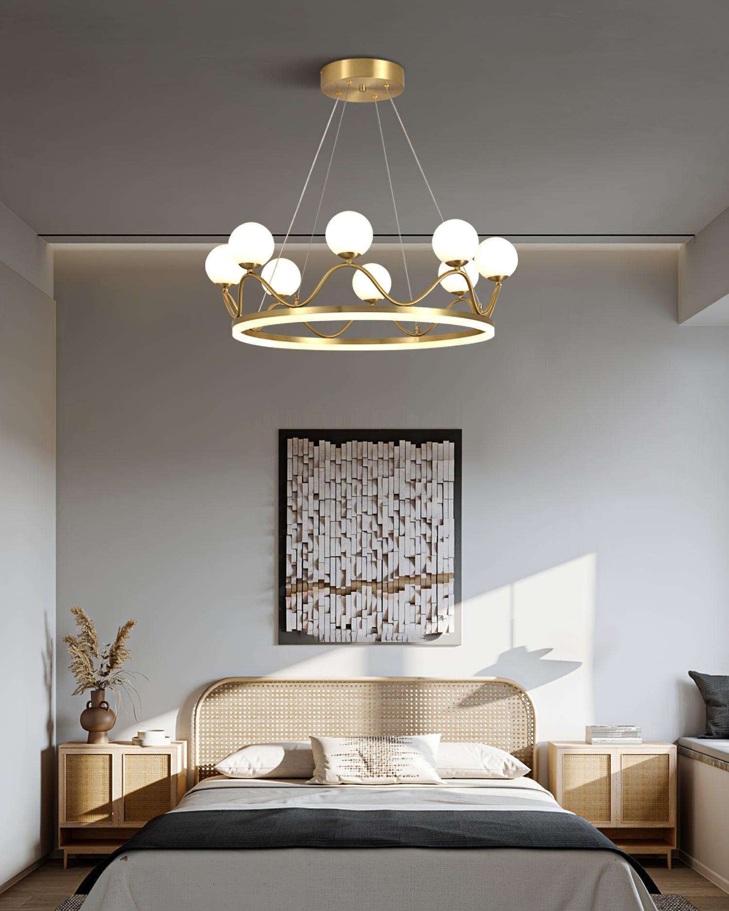 Crown Brass Chandelier - Cueteks
