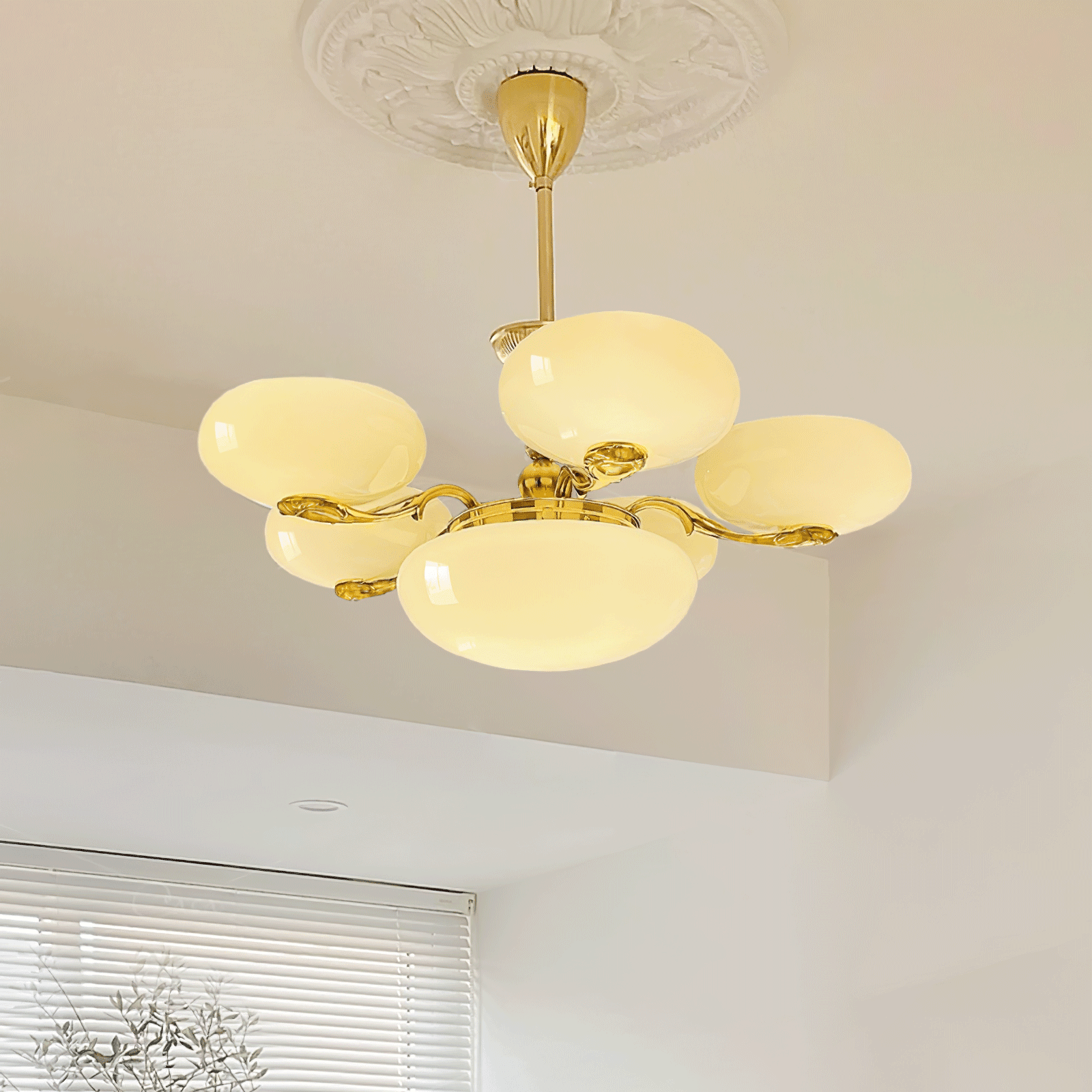 Brass Radiance Orb Chandelier - Cueteks