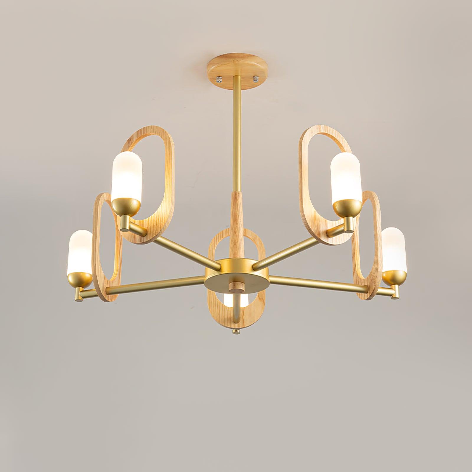 Wood Art Halo Chandelier - Cueteks