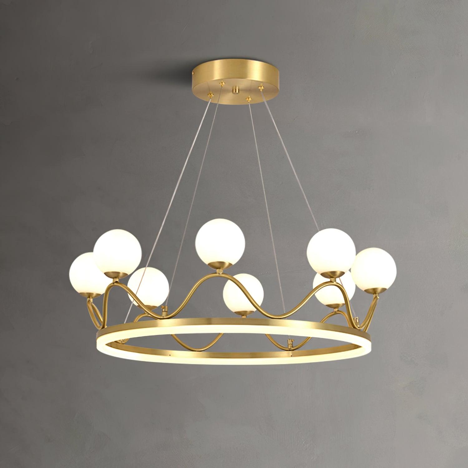 Crown Brass Chandelier - Cueteks