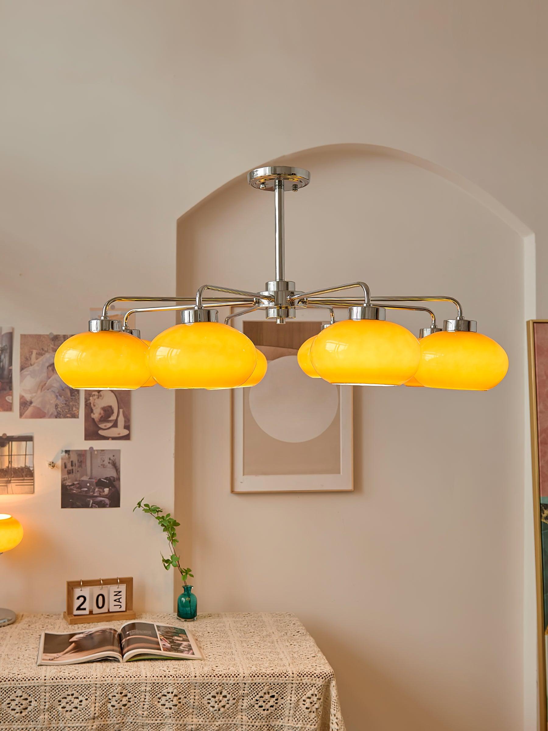 Oval Persimmon Chandelier - Cueteks