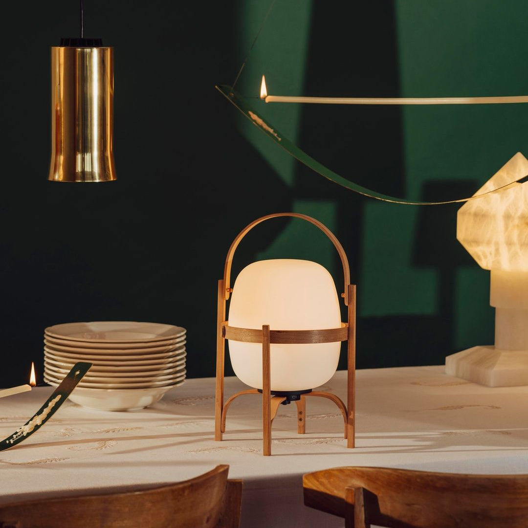 Portable Lantern Glass Table Lamp - Cueteks