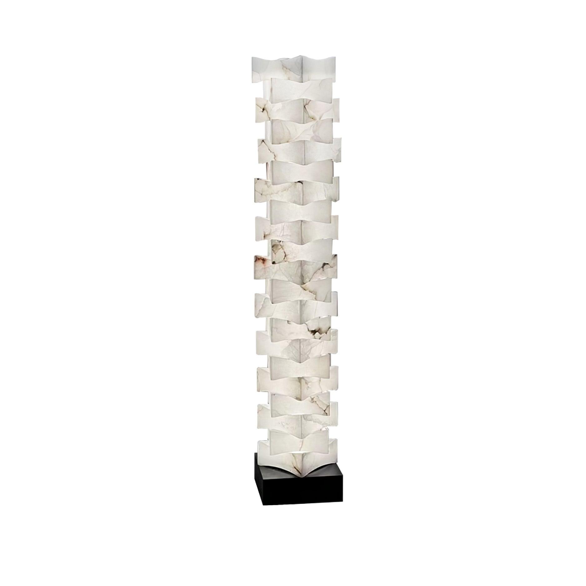 Stacked Alabaster Squares Floor Lamp - Cueteks