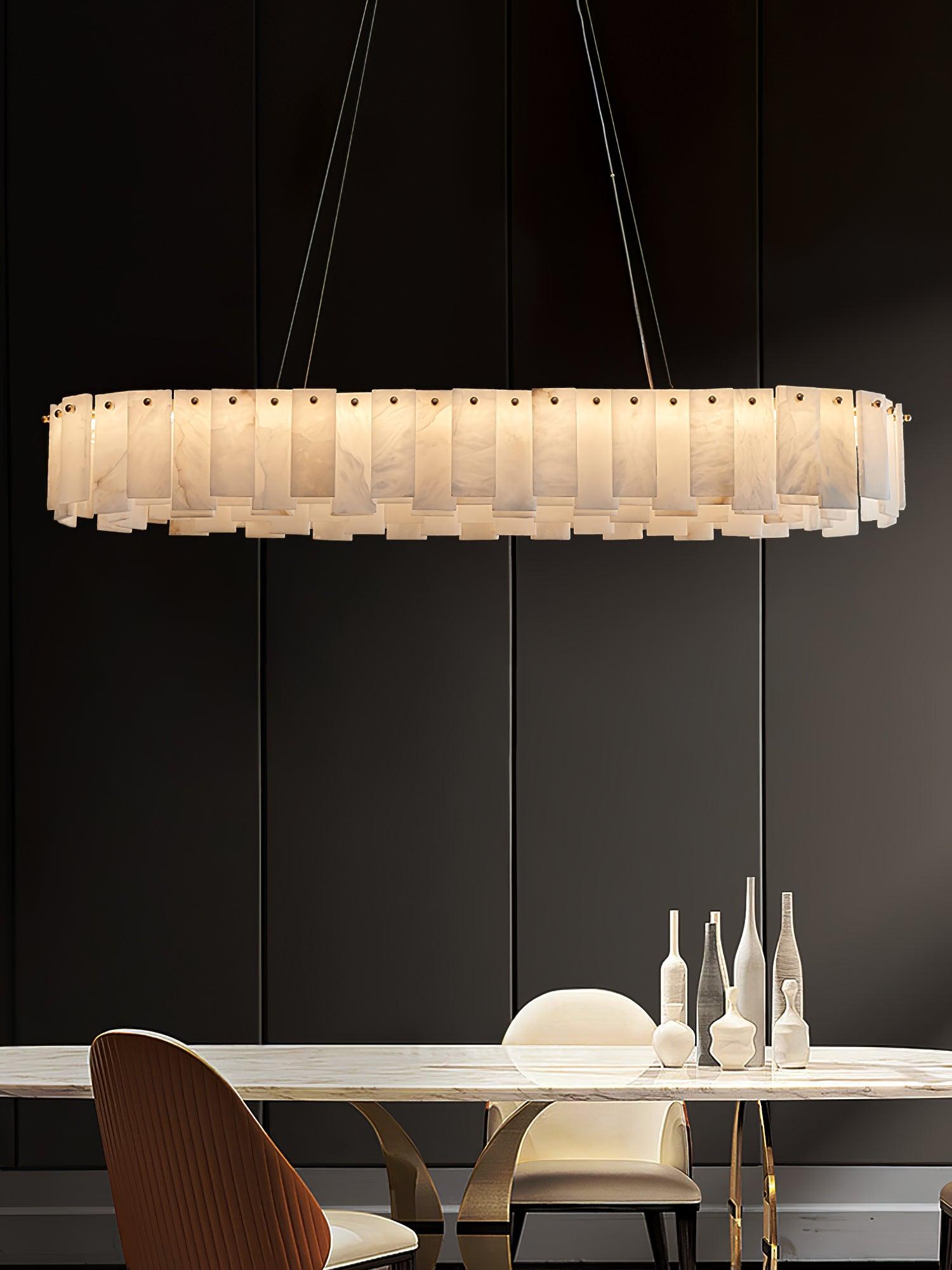 Celestial Alabaster Round Chandelier - Cueteks
