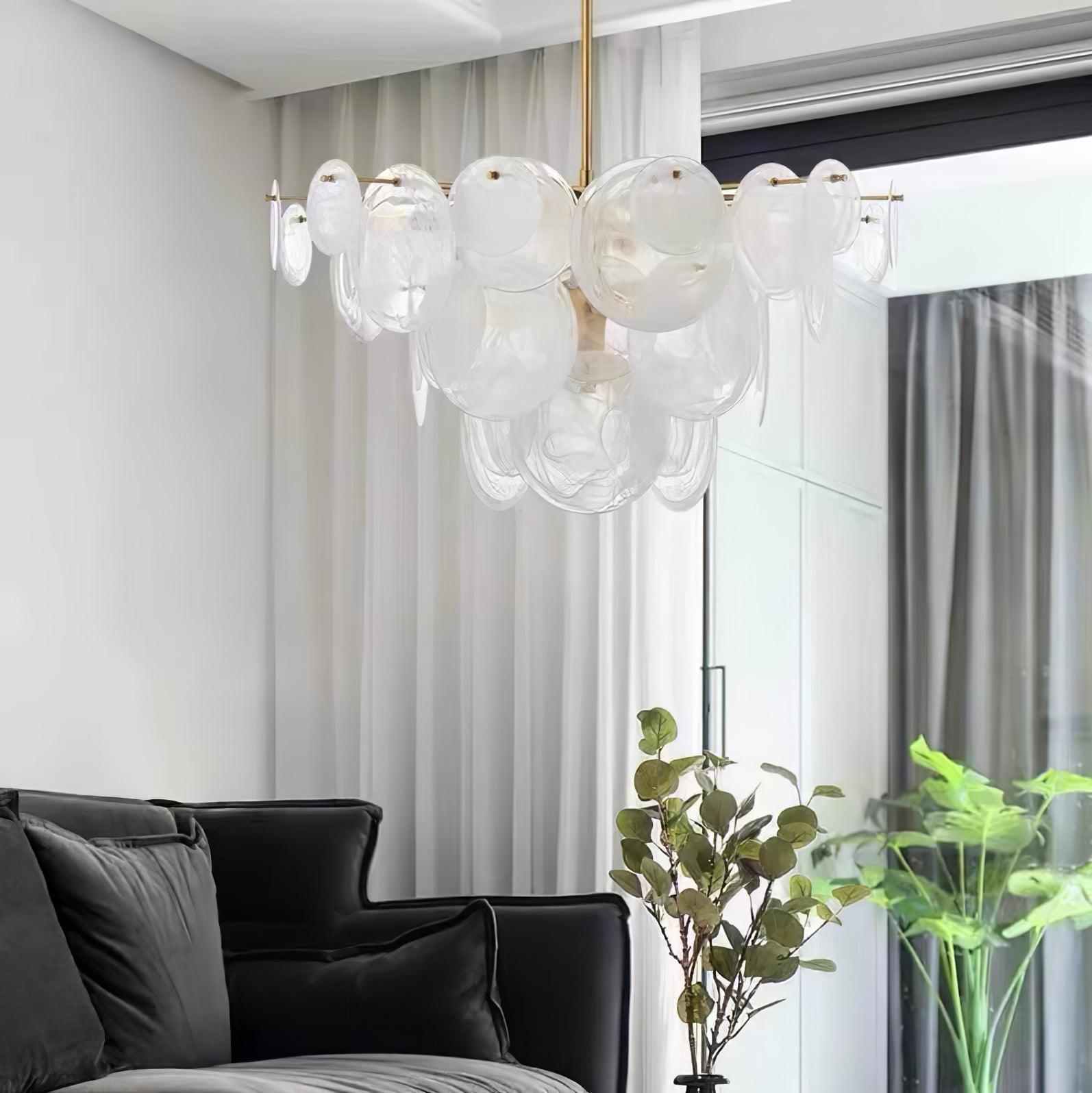 Brass Discs Cascading Chandelier - Cueteks