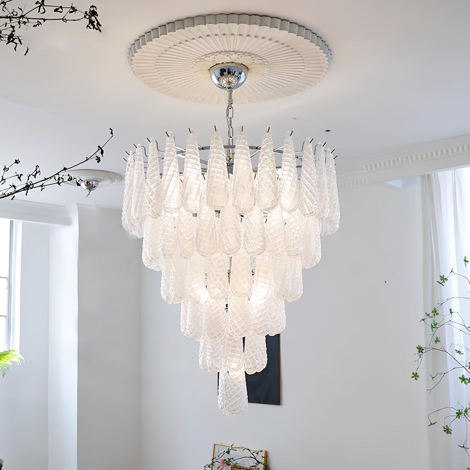 Grid Glass Waterfall Chandelier - Cueteks