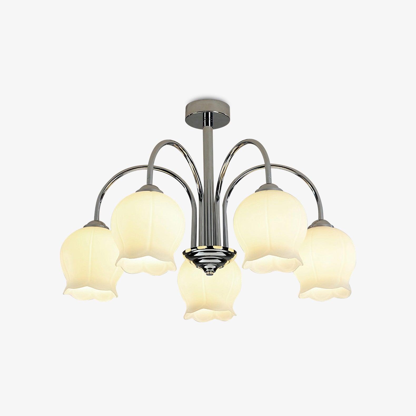 Floral Glass Chandelier - Cueteks