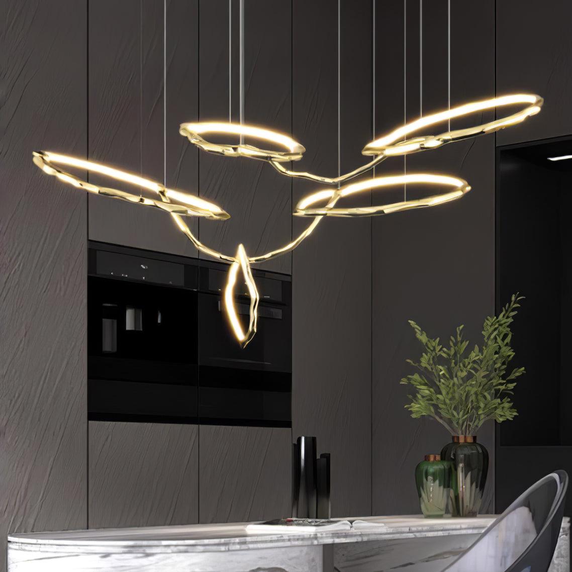 Cloud Rings Series Brass Chandelier - Cueteks