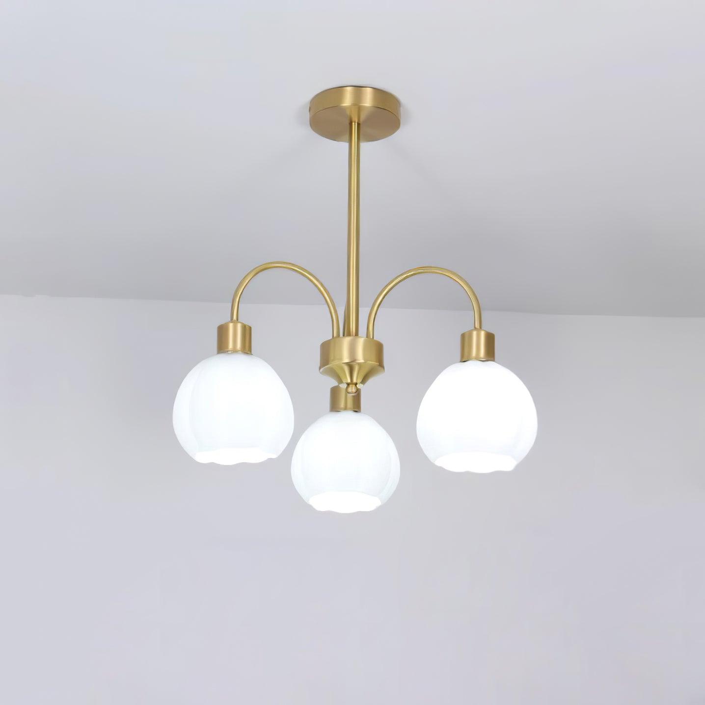 Glass Pumpkin Gold Chandelier - Cueteks