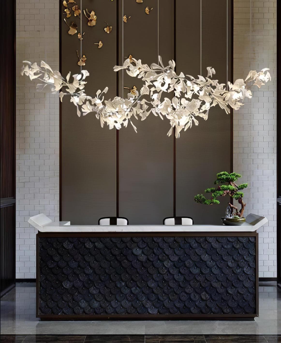 Double Layer Combination Gingko Chandelier - Cueteks