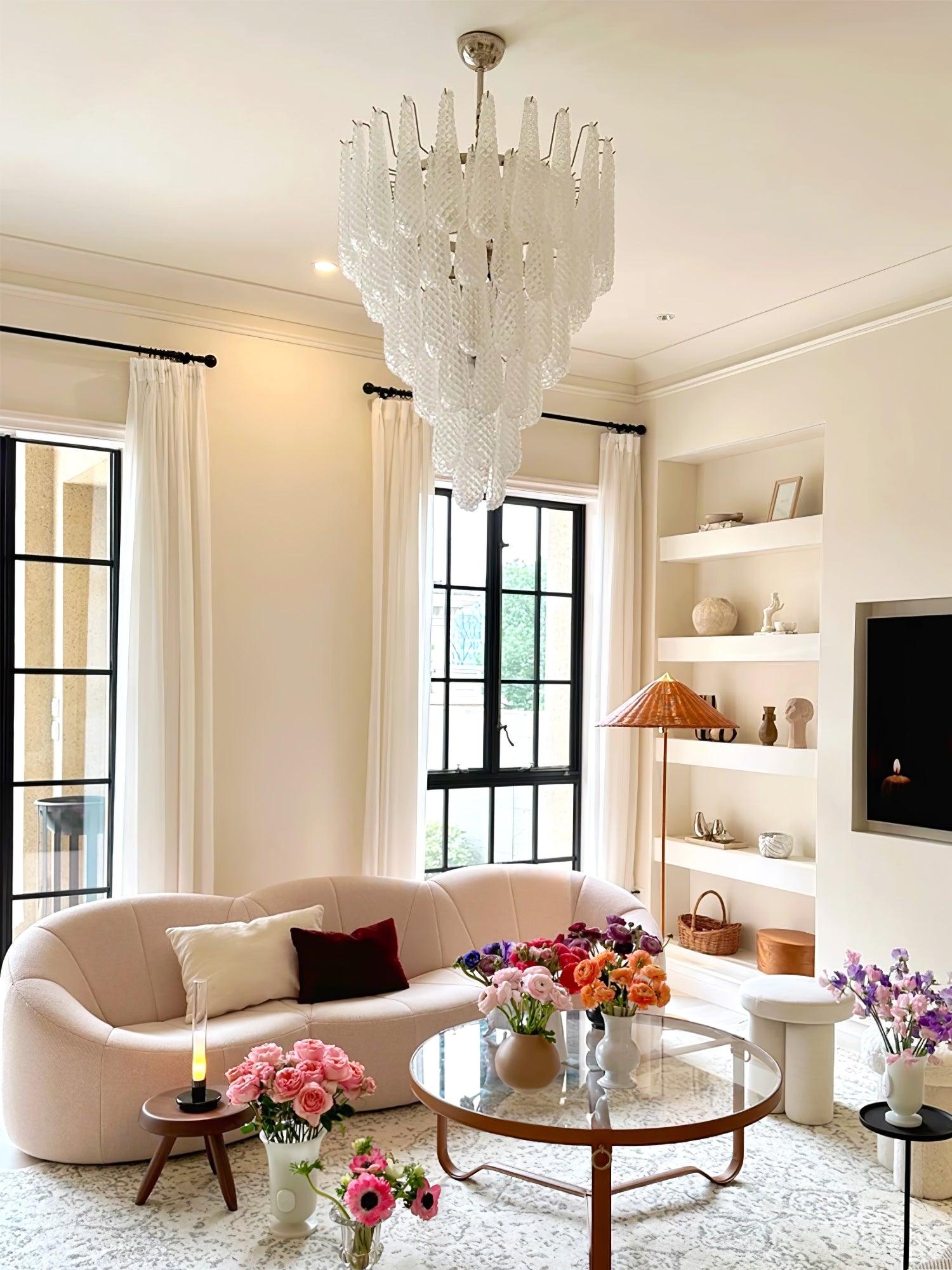 Grid Glass Waterfall Chandelier - Cueteks