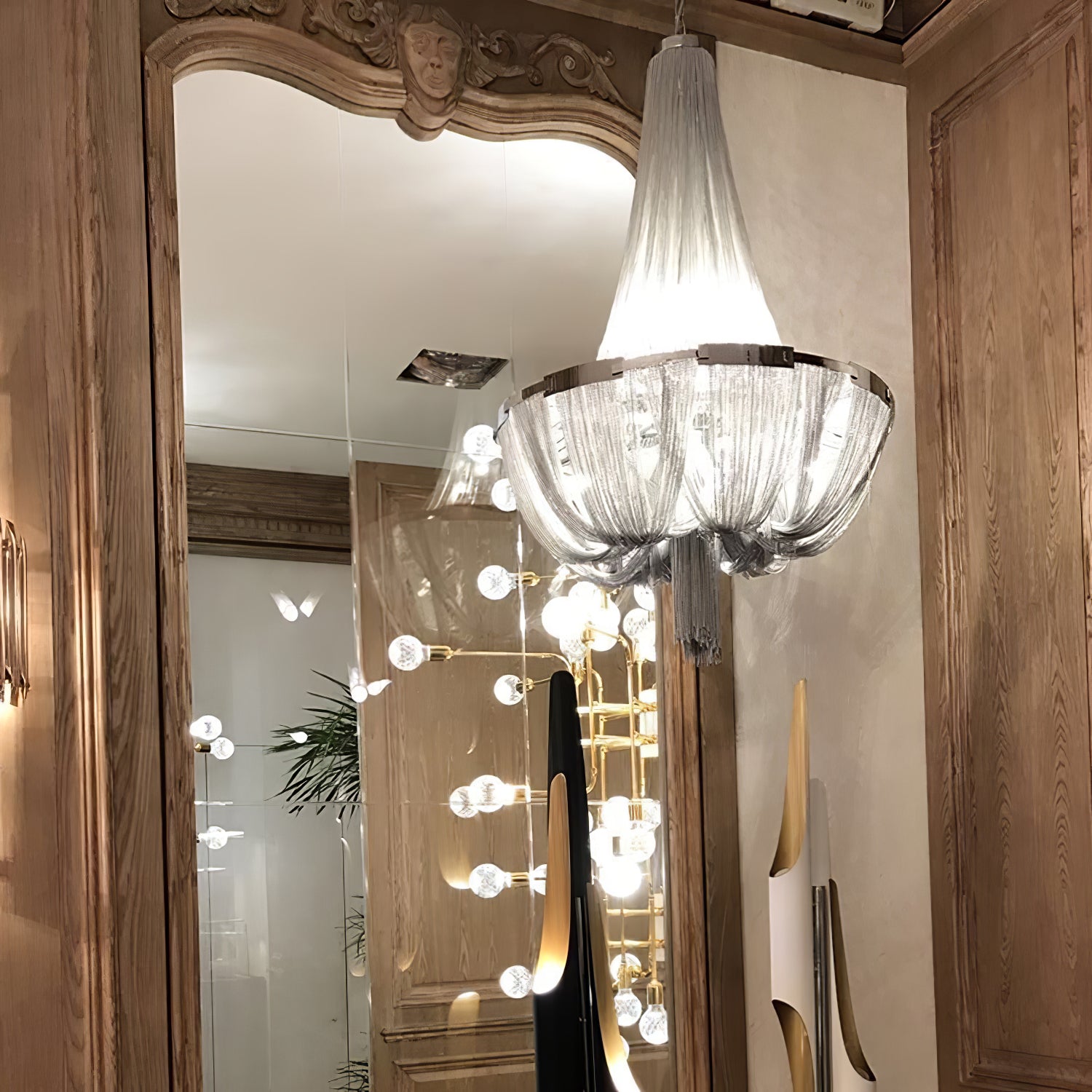 Tassel Aluminum Chain Chandelier - Cueteks