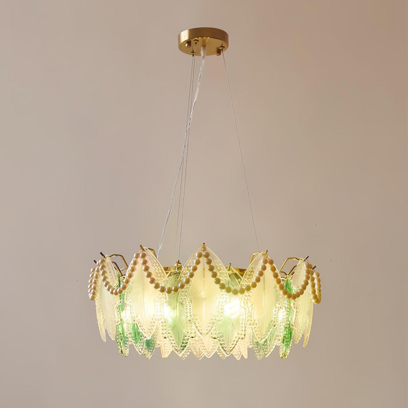 Maple Leaf Glass Chandelier - Cueteks