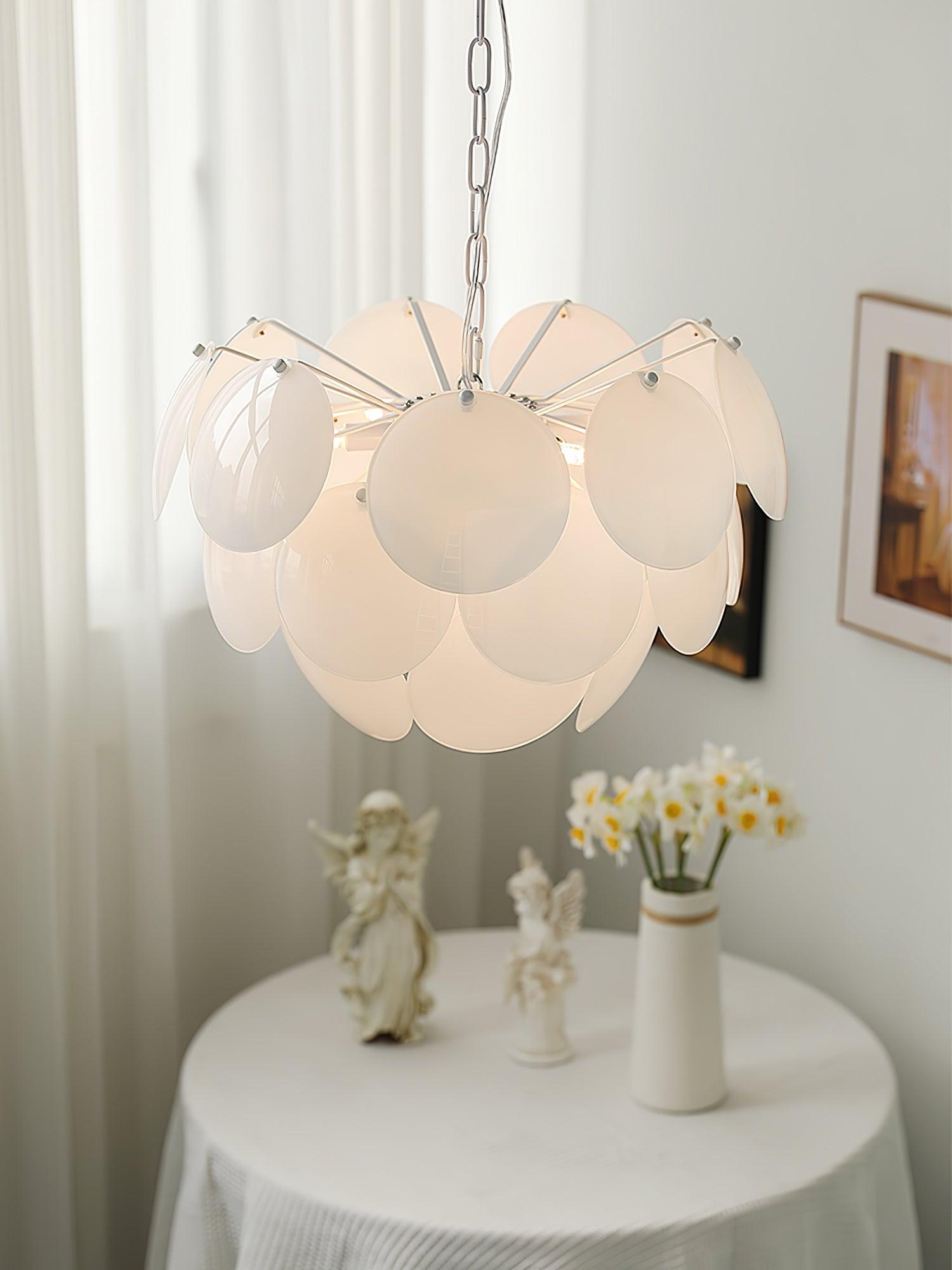 Luminous Petal Glass Chandelier - Cueteks