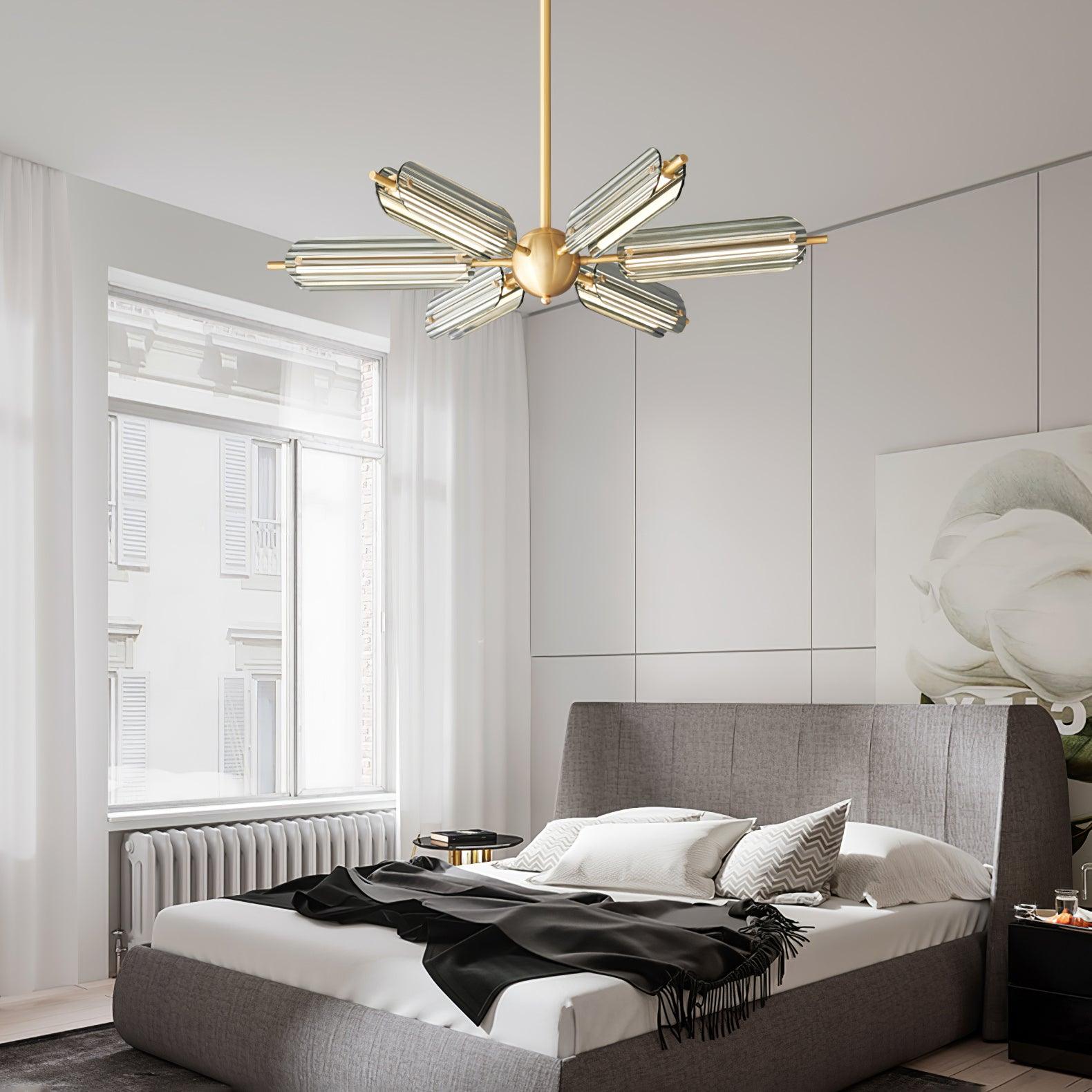 Sputnik Brass Chandelier - Cueteks
