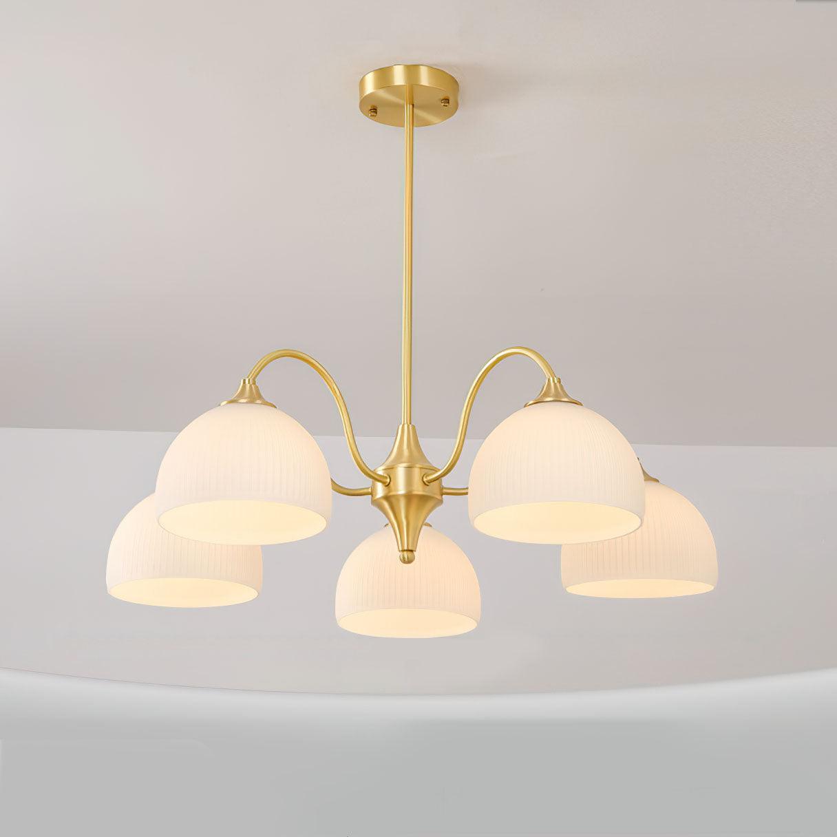 Striped Glass Bowl Chandelier - Cueteks
