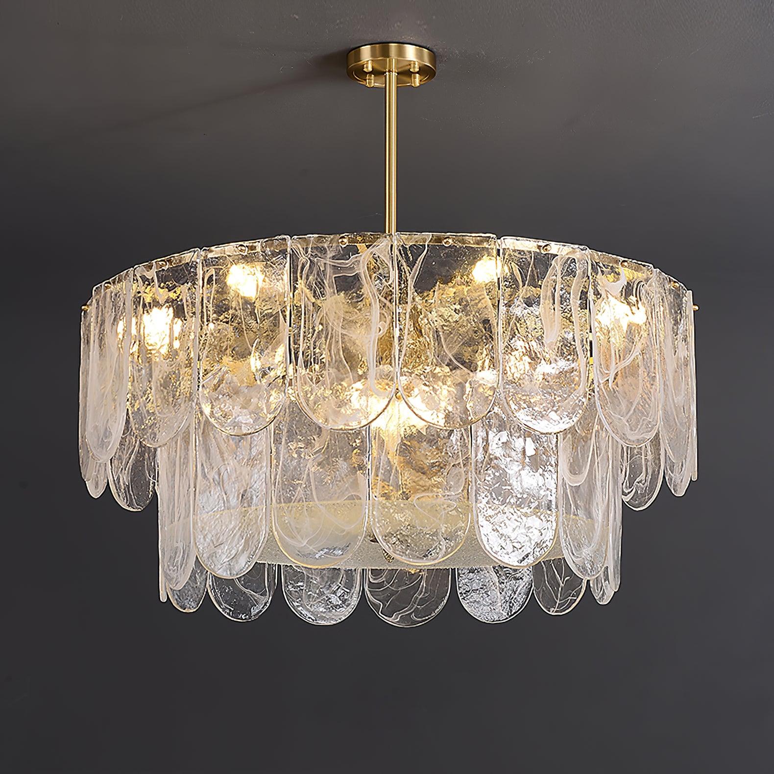 Traditional Classic Metal Glass Chandelier - Cueteks