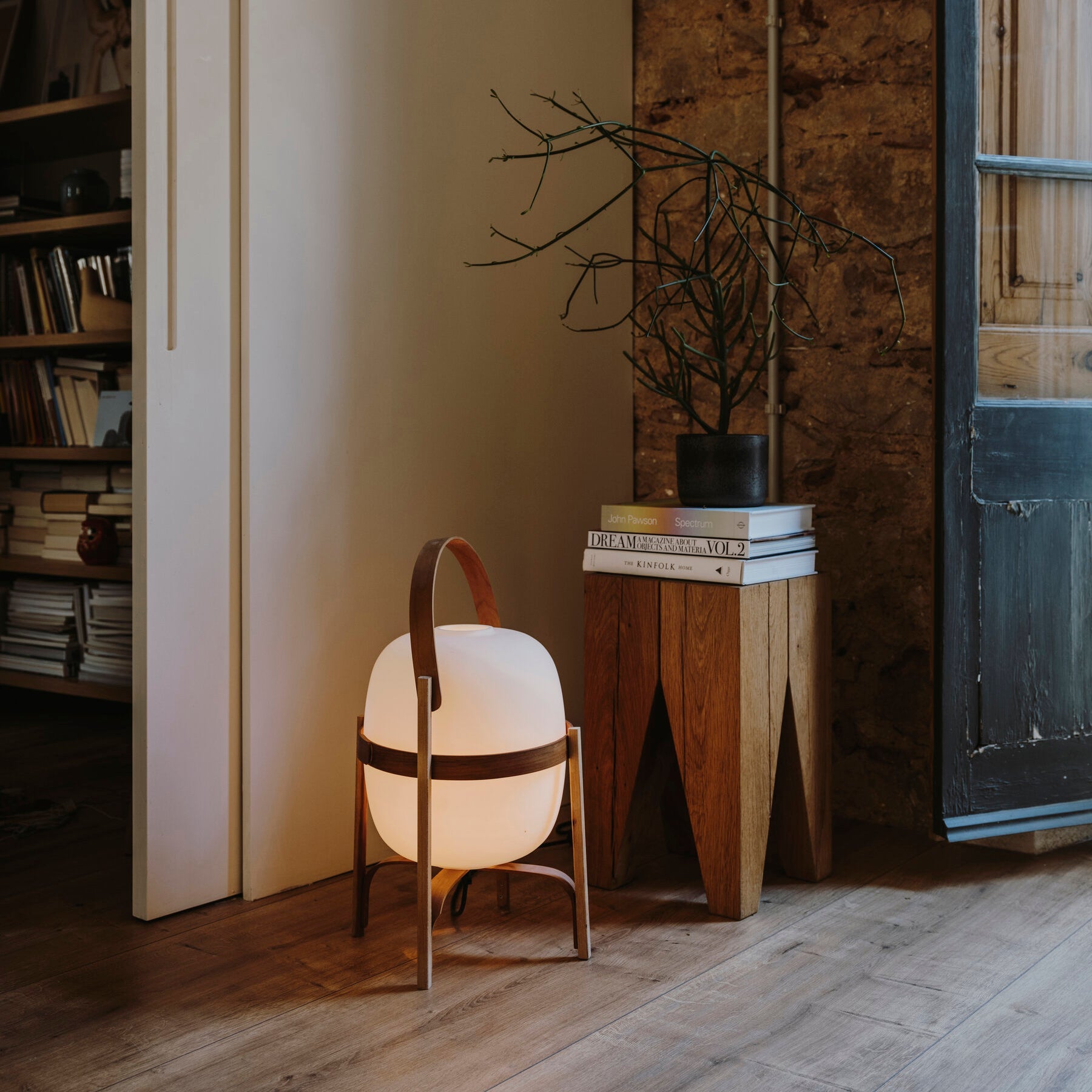 Portable Lantern Glass Table Lamp - Cueteks