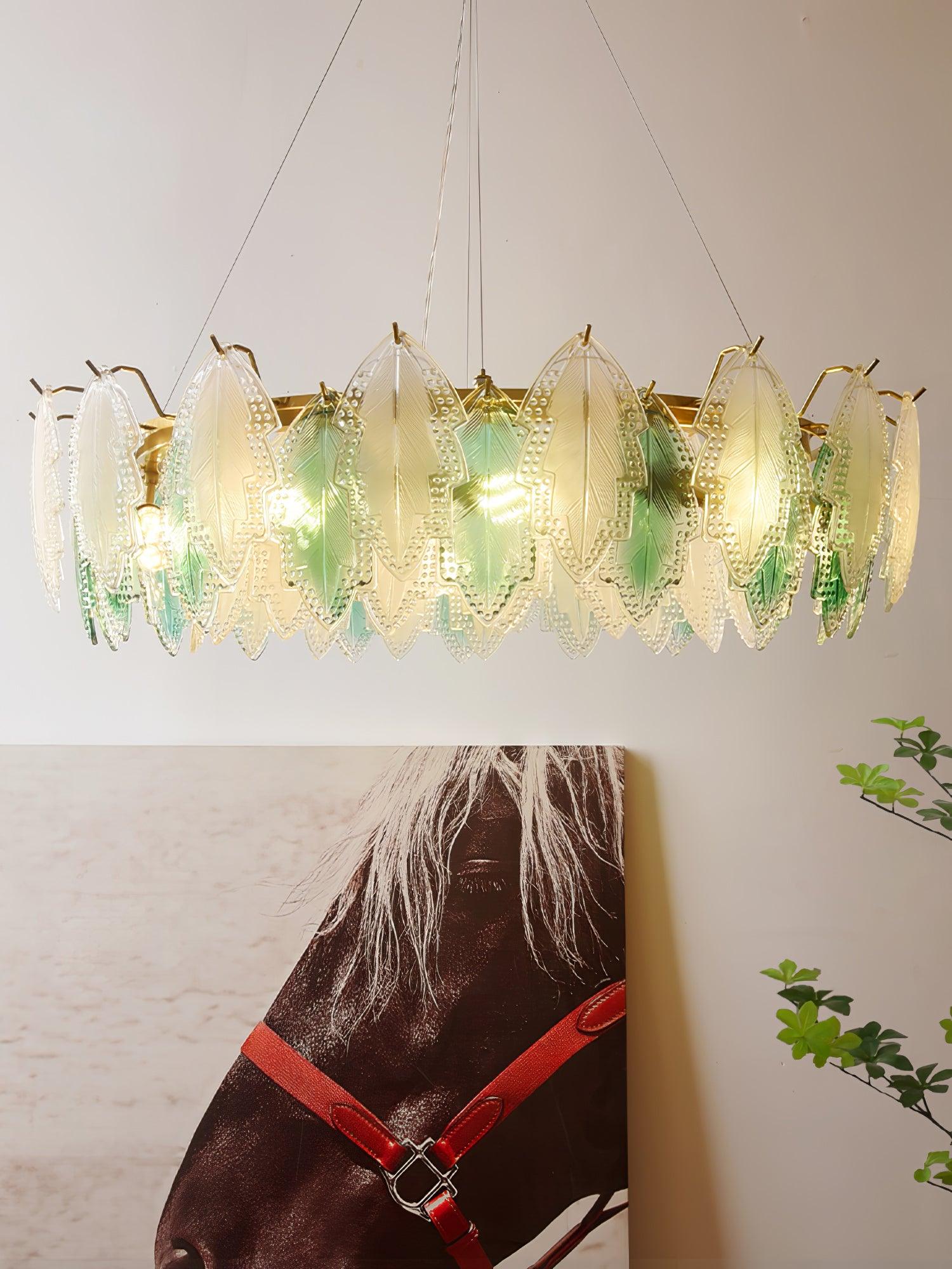 Maple Leaf Glass Chandelier - Cueteks
