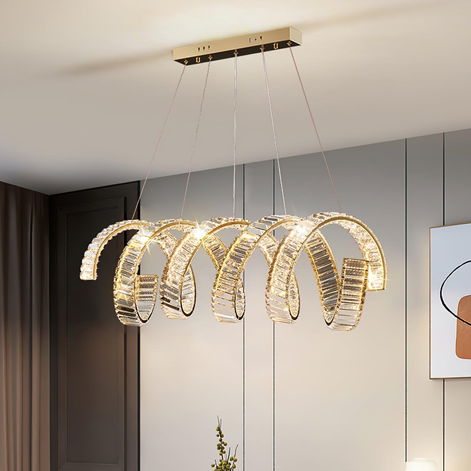 Curved LED Chandelier - Cueteks