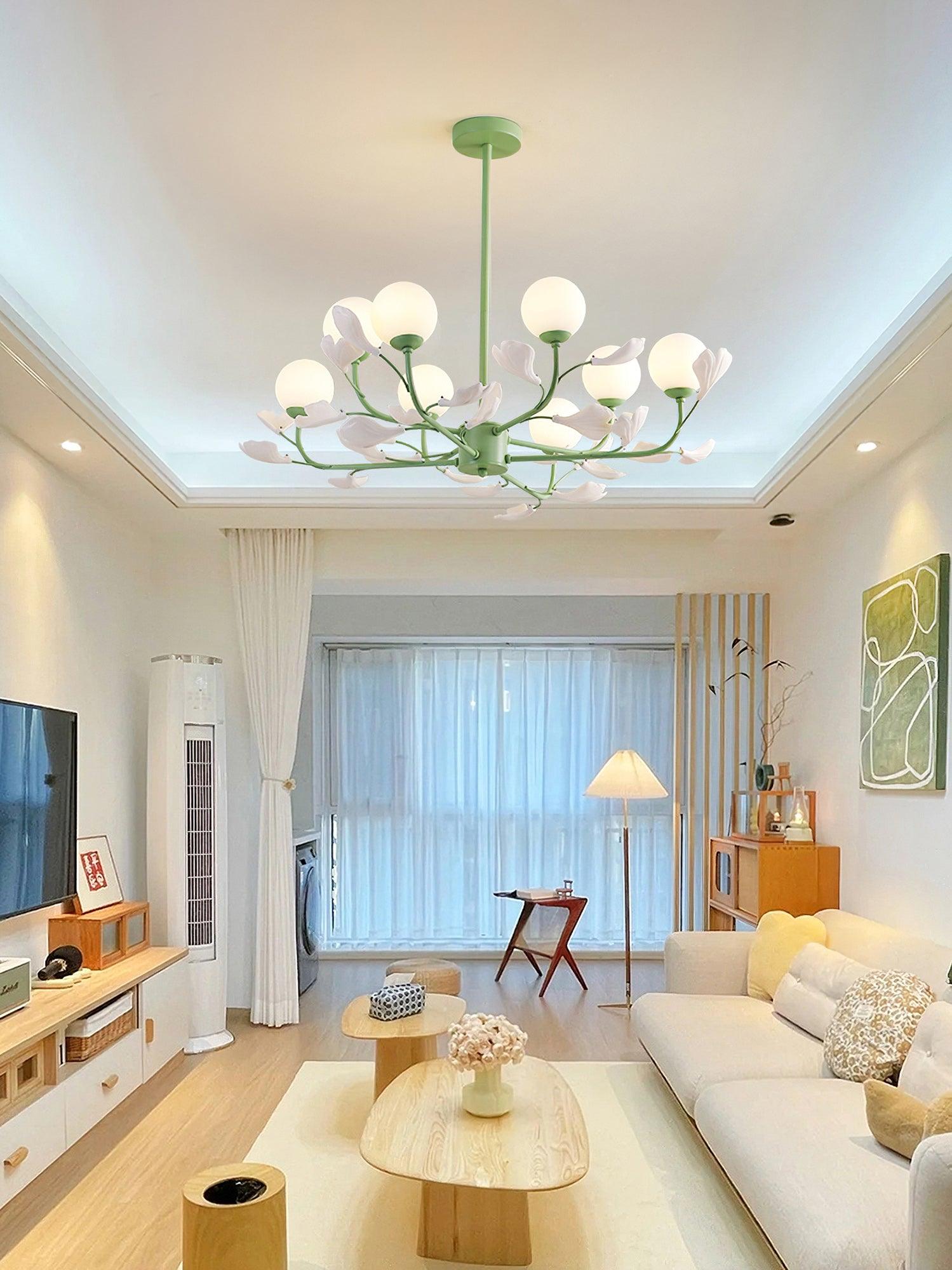 Opal Glass Chandelier - Cueteks