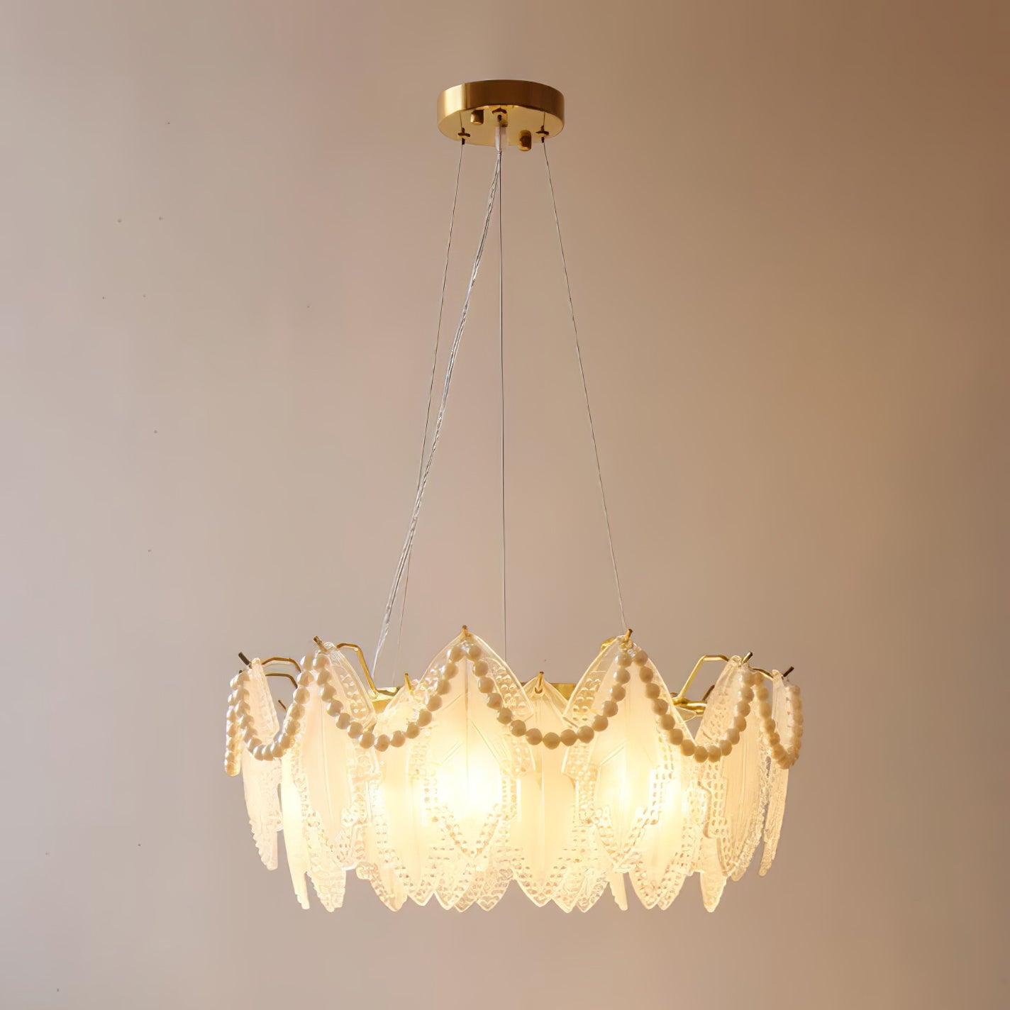 Maple Leaf Glass Chandelier - Cueteks