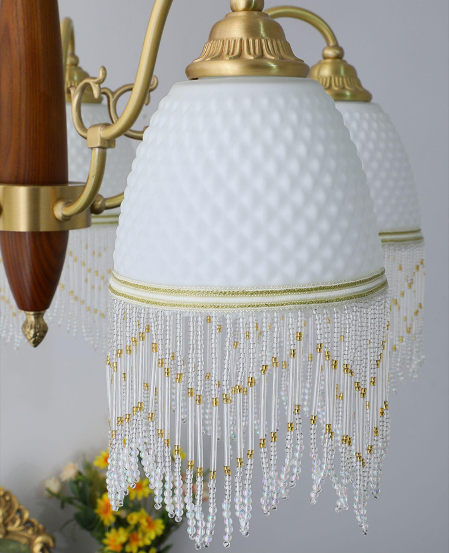 Mesh Tassel Glass Chandelier - Cueteks