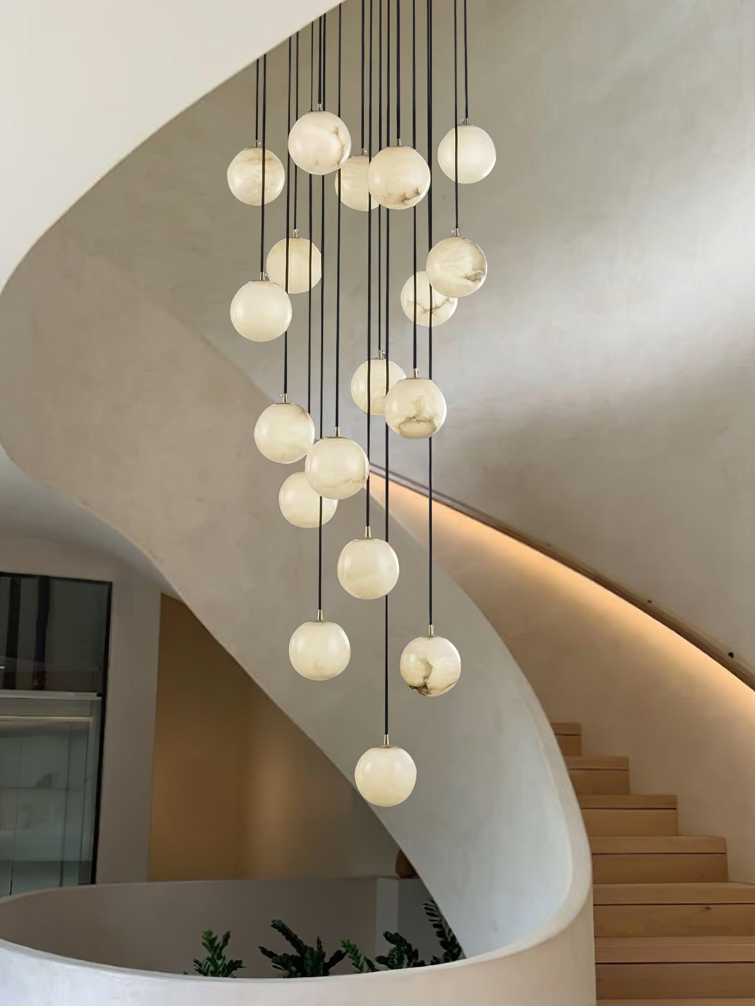 Alabaster Balls Cluster Chandelier - Cueteks