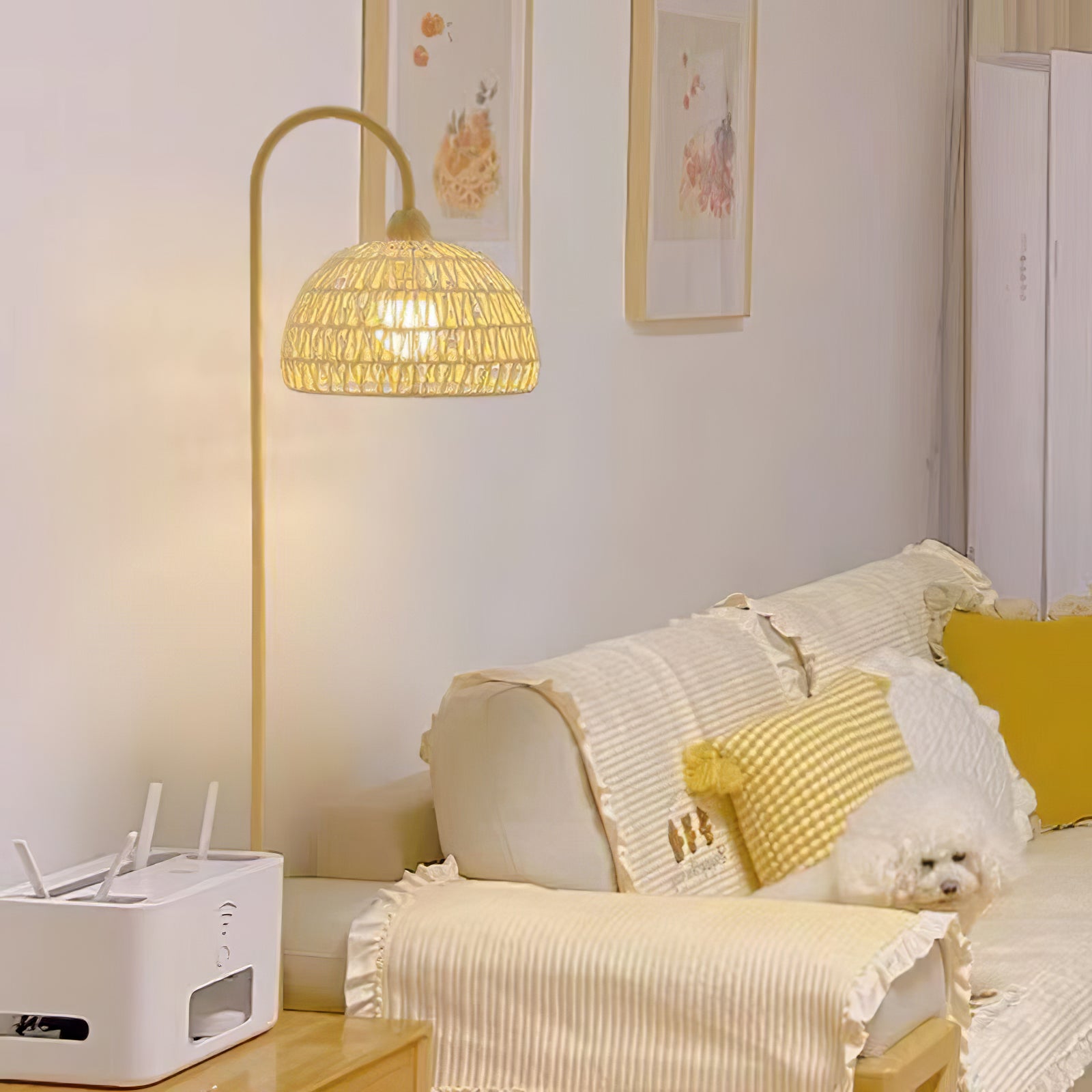Rattan Arch Floor Lamp - Cueteks