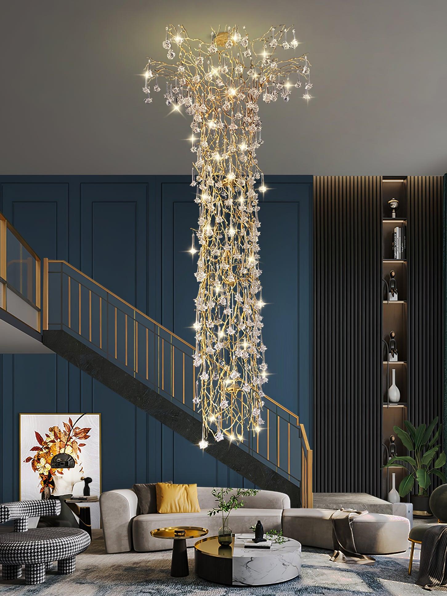 Tree Branch Staircase Chandelier - Cueteks
