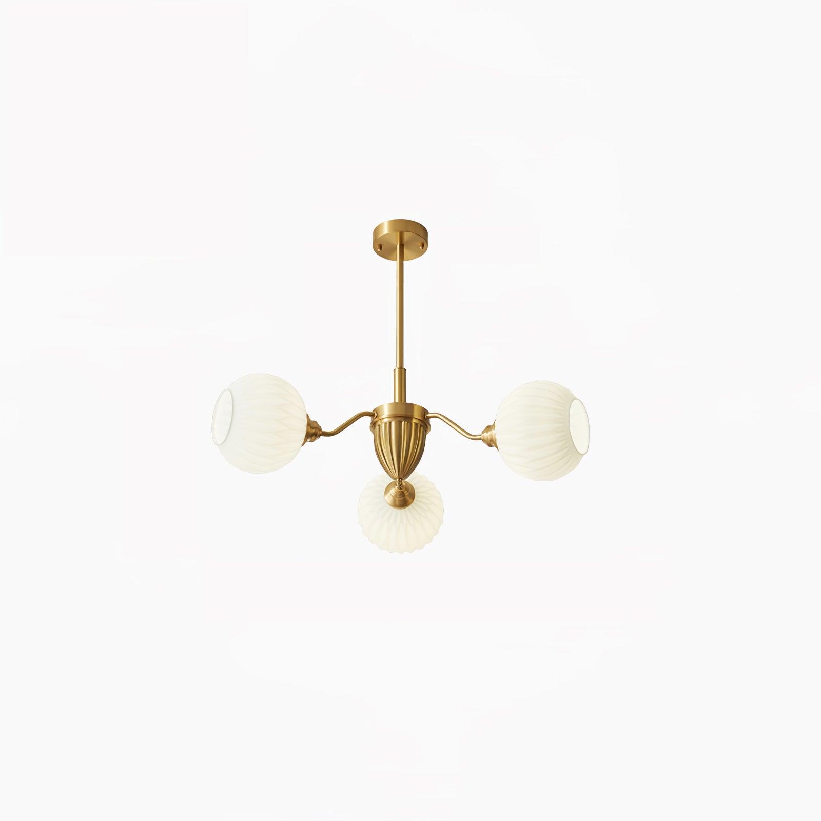 Ribbed Glass Ball Chandelier - Cueteks
