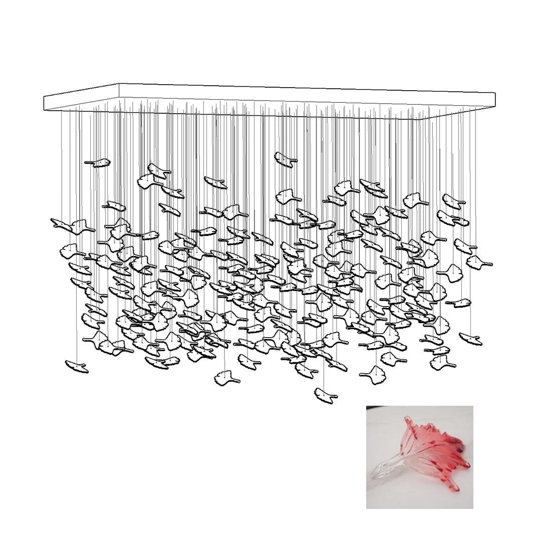 Multicolor Crystal Maple Leaf Chandelier - Cueteks