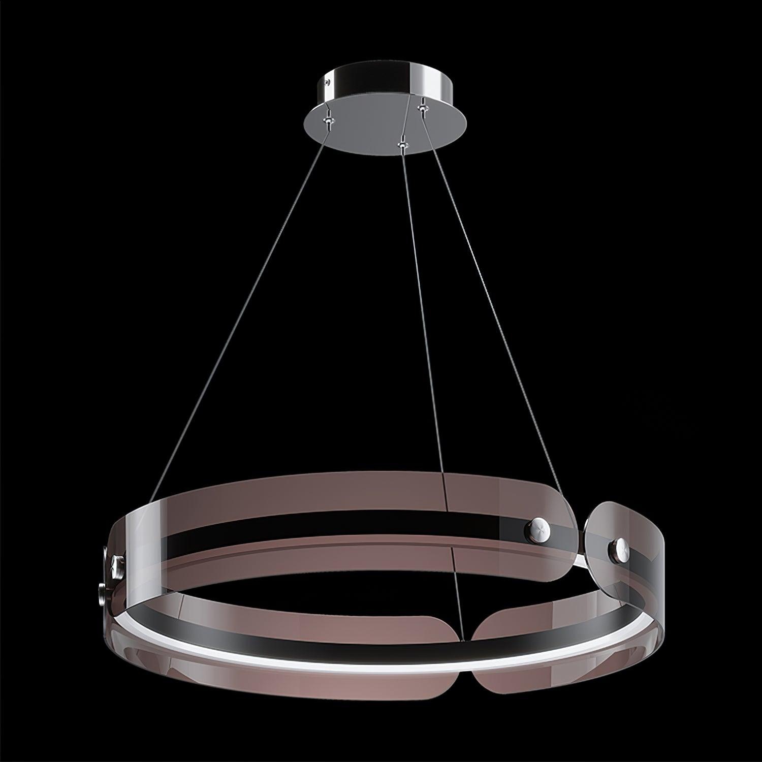 Javor coffee-tinted acrylic ring with a black band and white inner edge against a black background