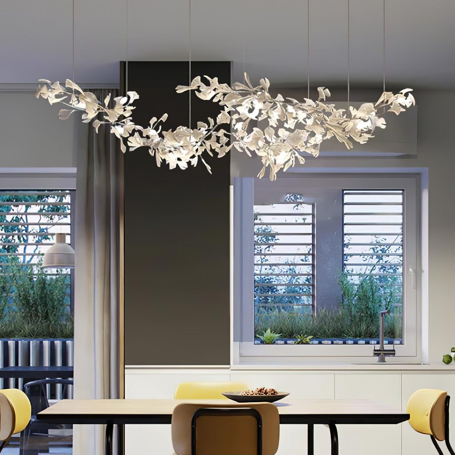 Double Layer Combination Gingko Chandelier - Cueteks
